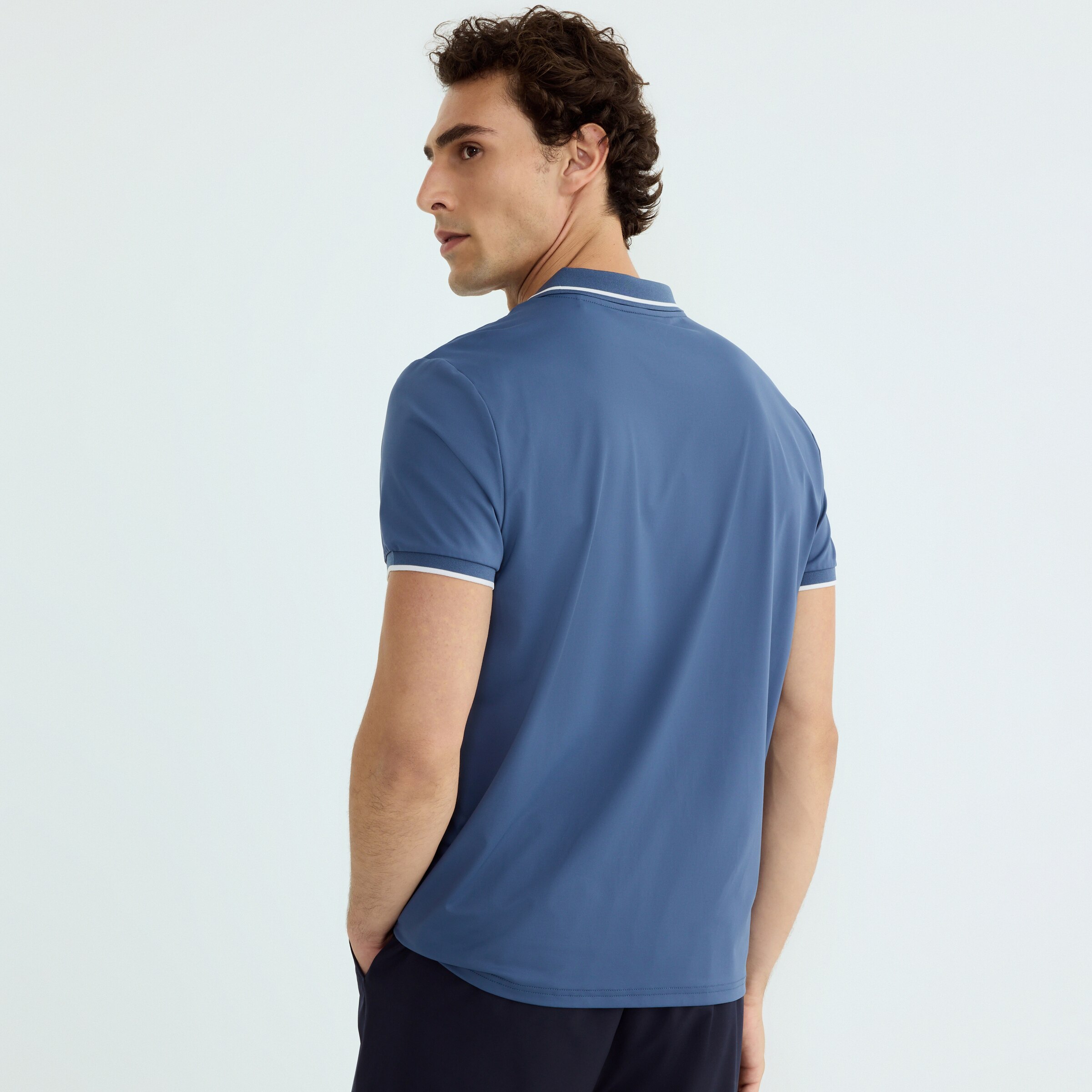 Polo Técnico Hombre Azul-3