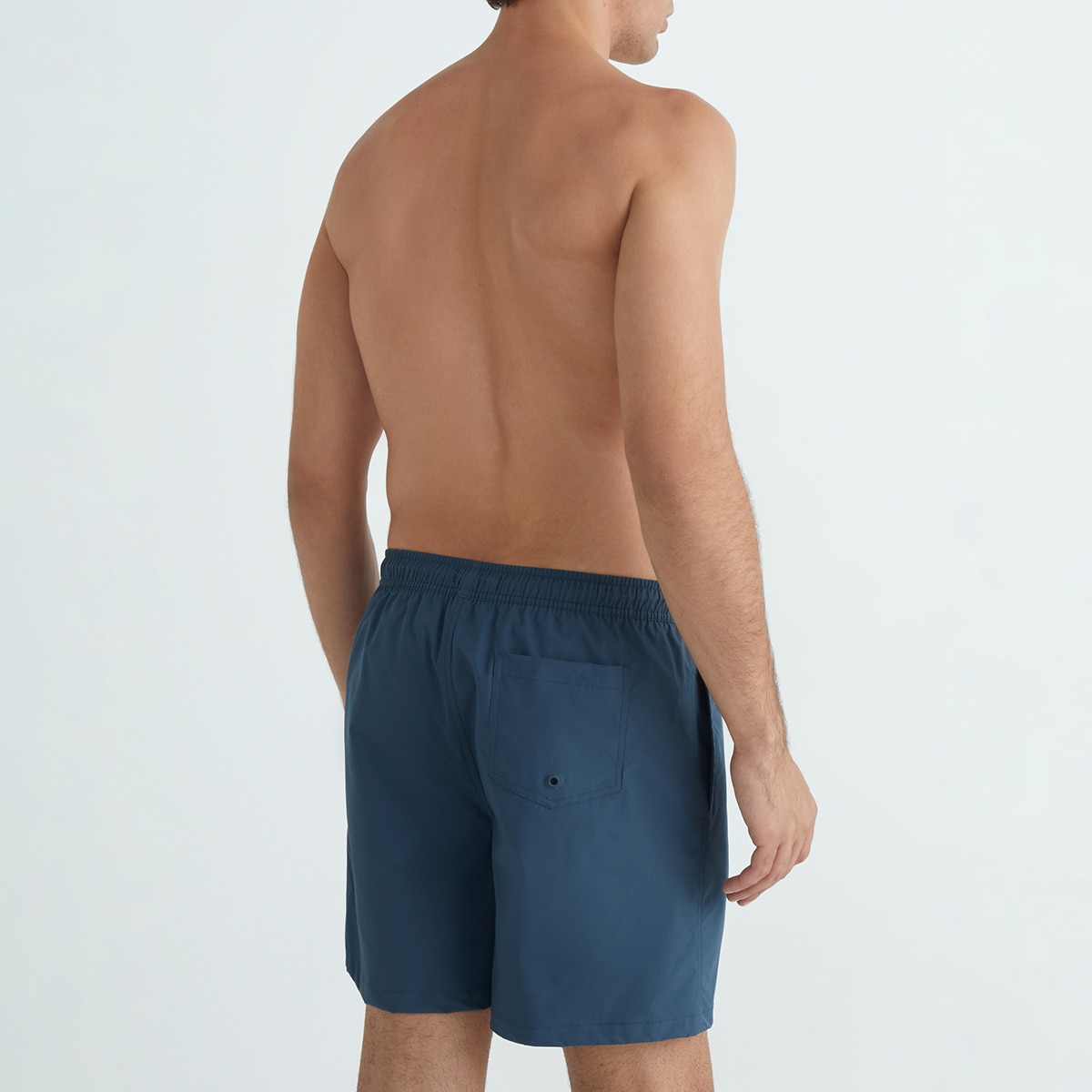 Bañador de tela de hombre Azul-2
