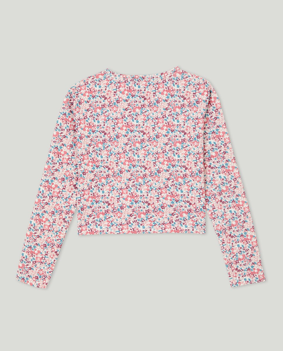 Camiseta flores niña Rosa-2