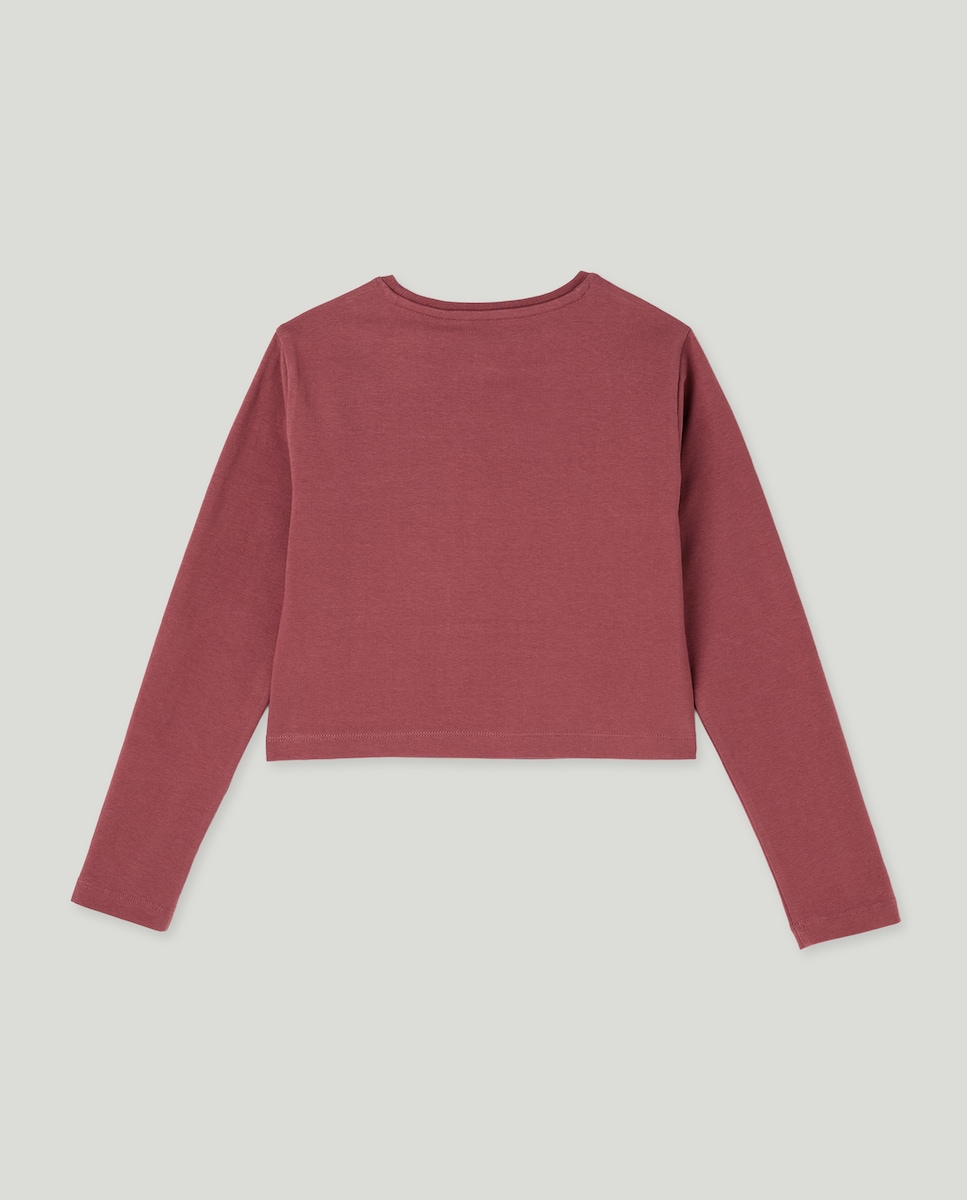 Camiseta Manga Larga Niña Rosa-2