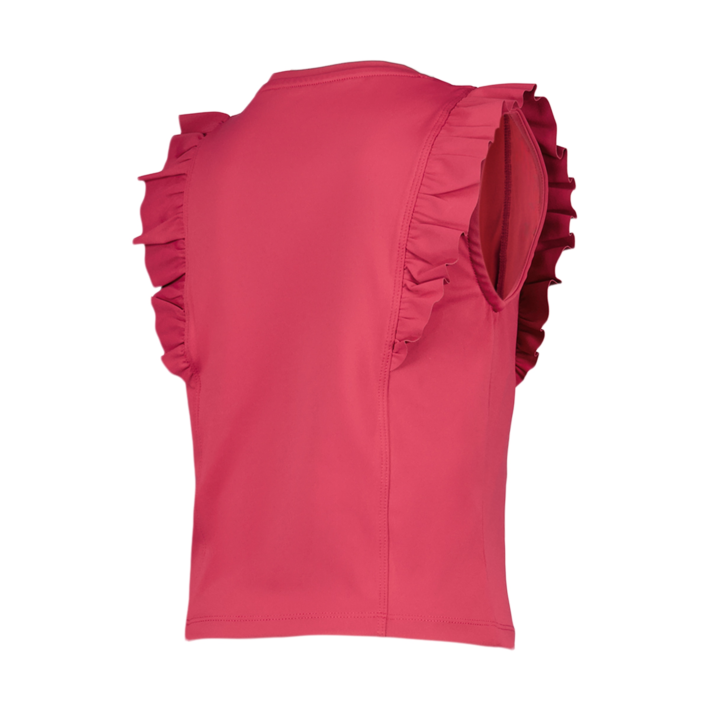 Camiseta Volantes Niña Rosa oscuro-2