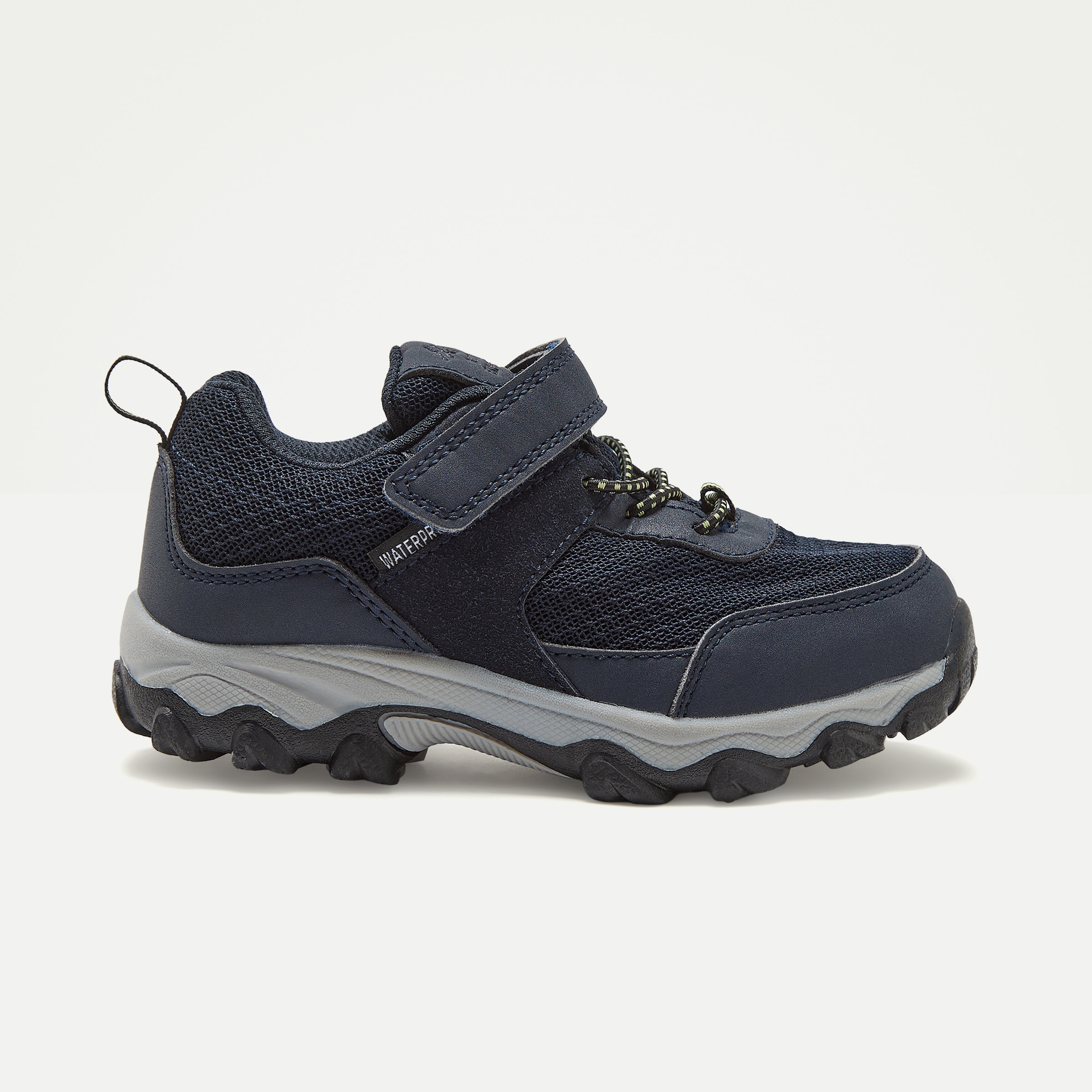 Zapatilla de senderismo infantil con velcro y membrana waterproof Azul-1