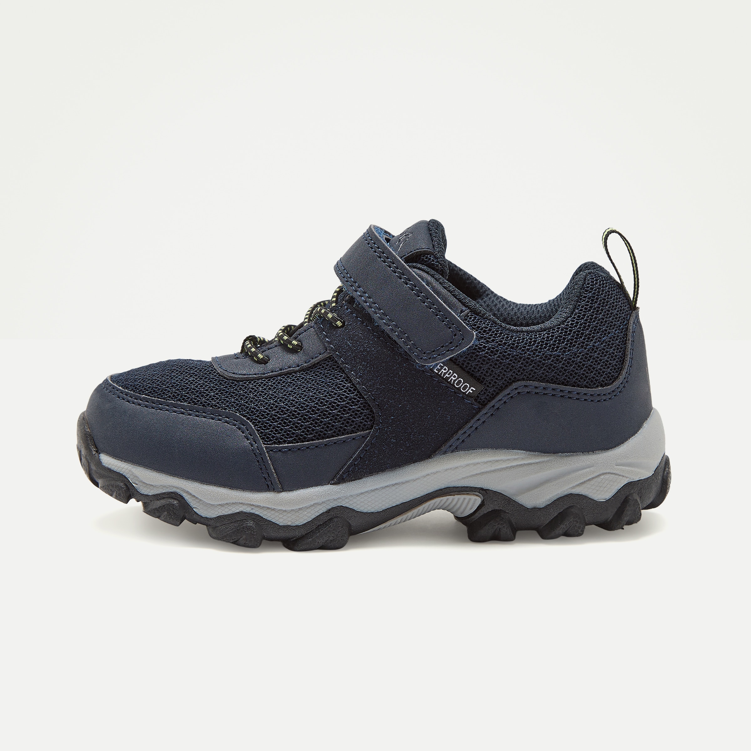 Zapatilla de senderismo infantil con velcro y membrana waterproof Azul-3