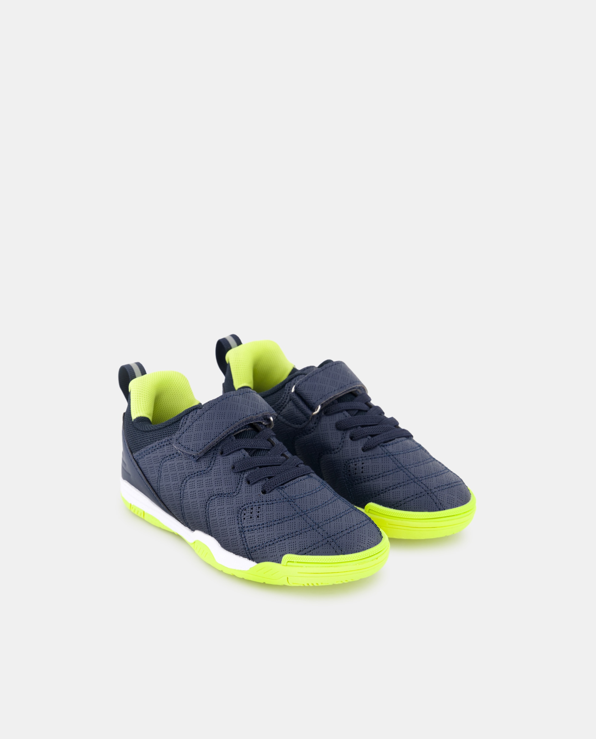 Bota fútbol sala con velcro y cordones infantil Azul marino-2
