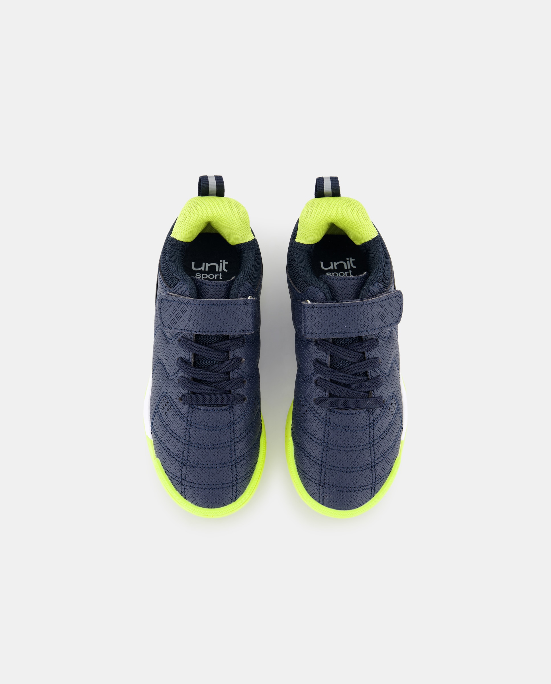Bota fútbol sala con velcro y cordones infantil Azul marino-4