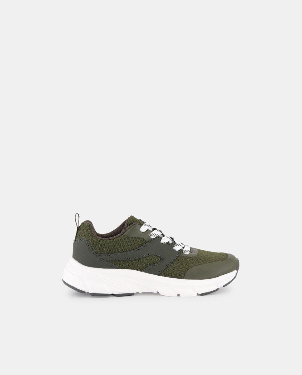 Zapatilla deportiva con cordones de niño Kaki-1