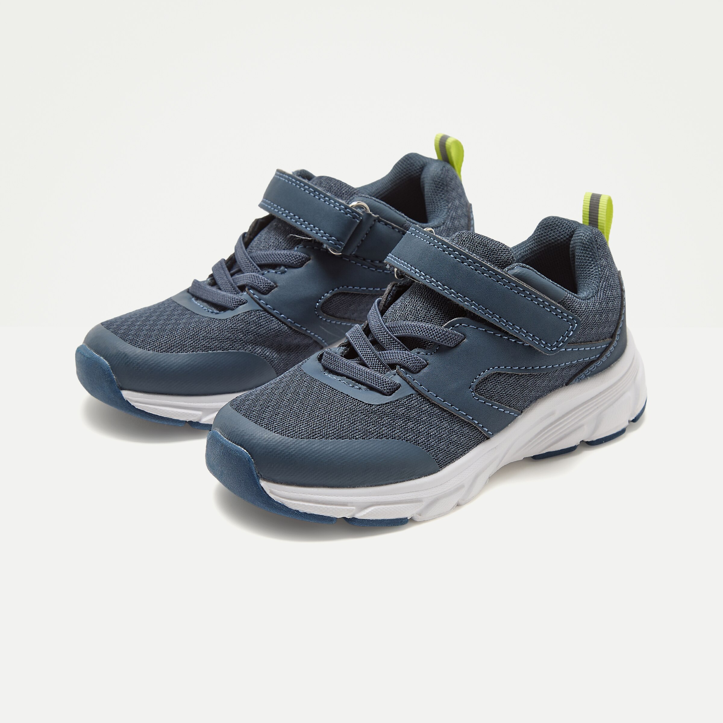Zapatilla deportiva con velcro y cordones de niño Azul-6