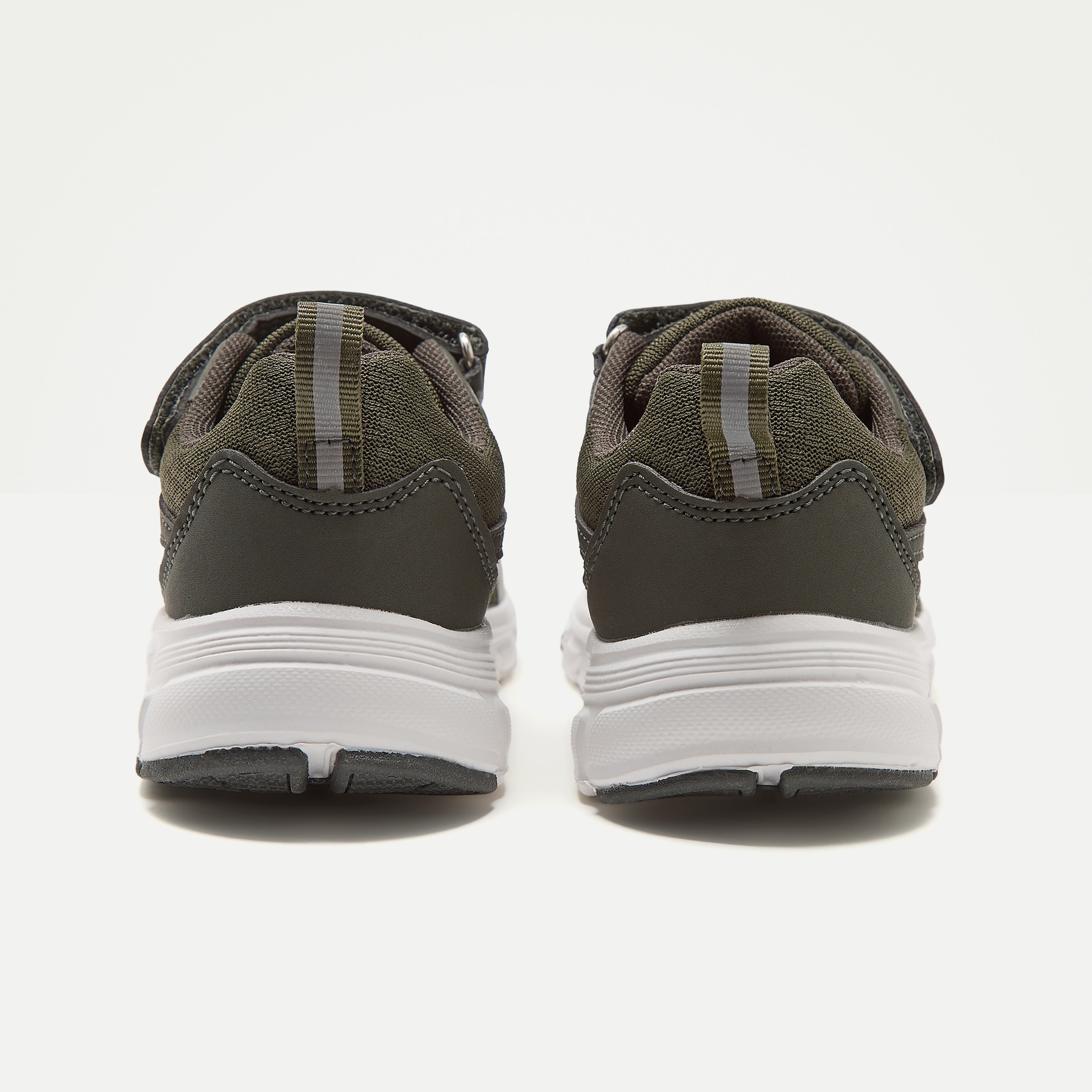 Zapatilla deportiva con velcro y cordones de niño Kaki-5