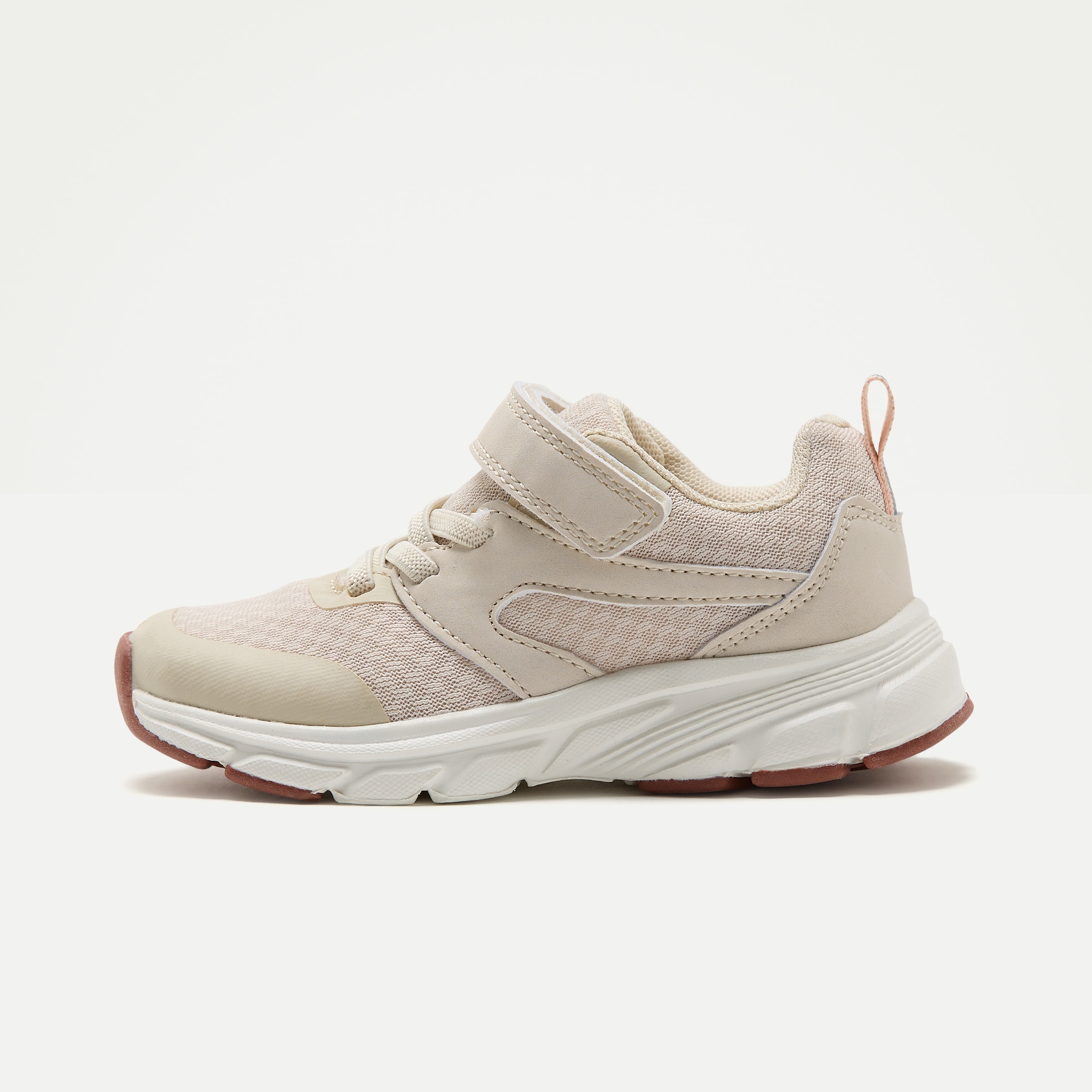 Zapatilla deportiva con velcro y cordones de niña Crudo-3