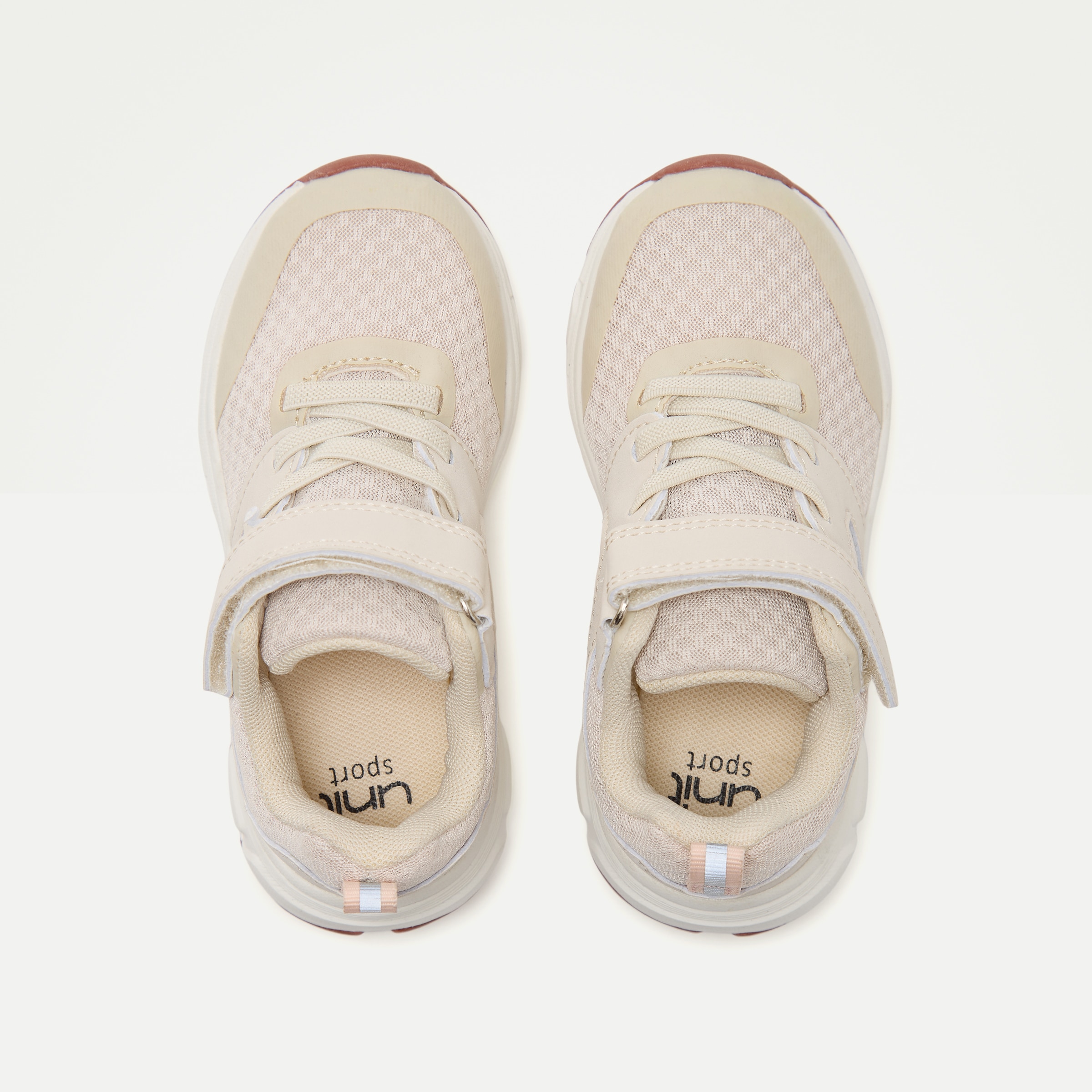 Zapatilla deportiva con velcro y cordones de niña Crudo-4