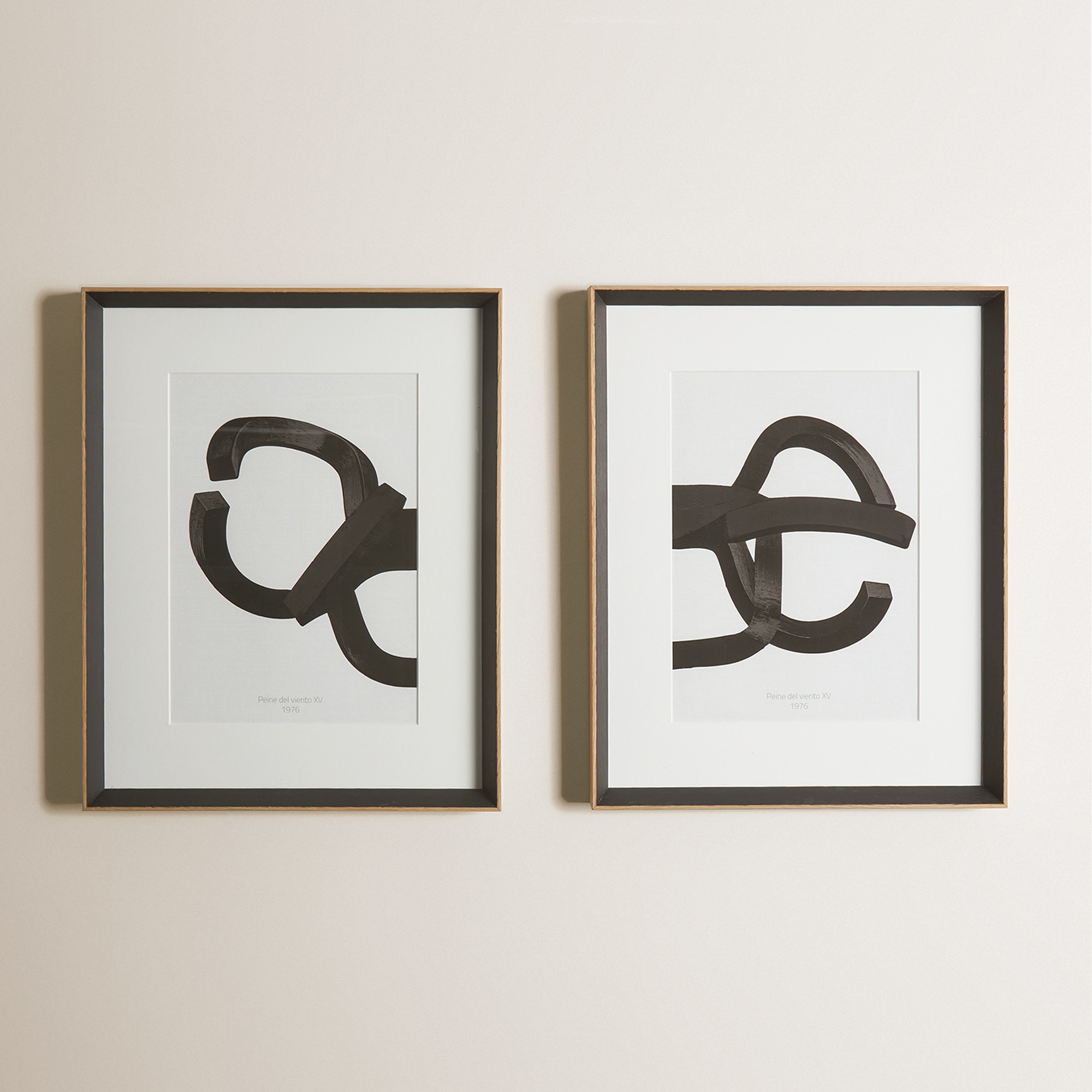 Conjunto de 2 Quadros Vento Preto-2