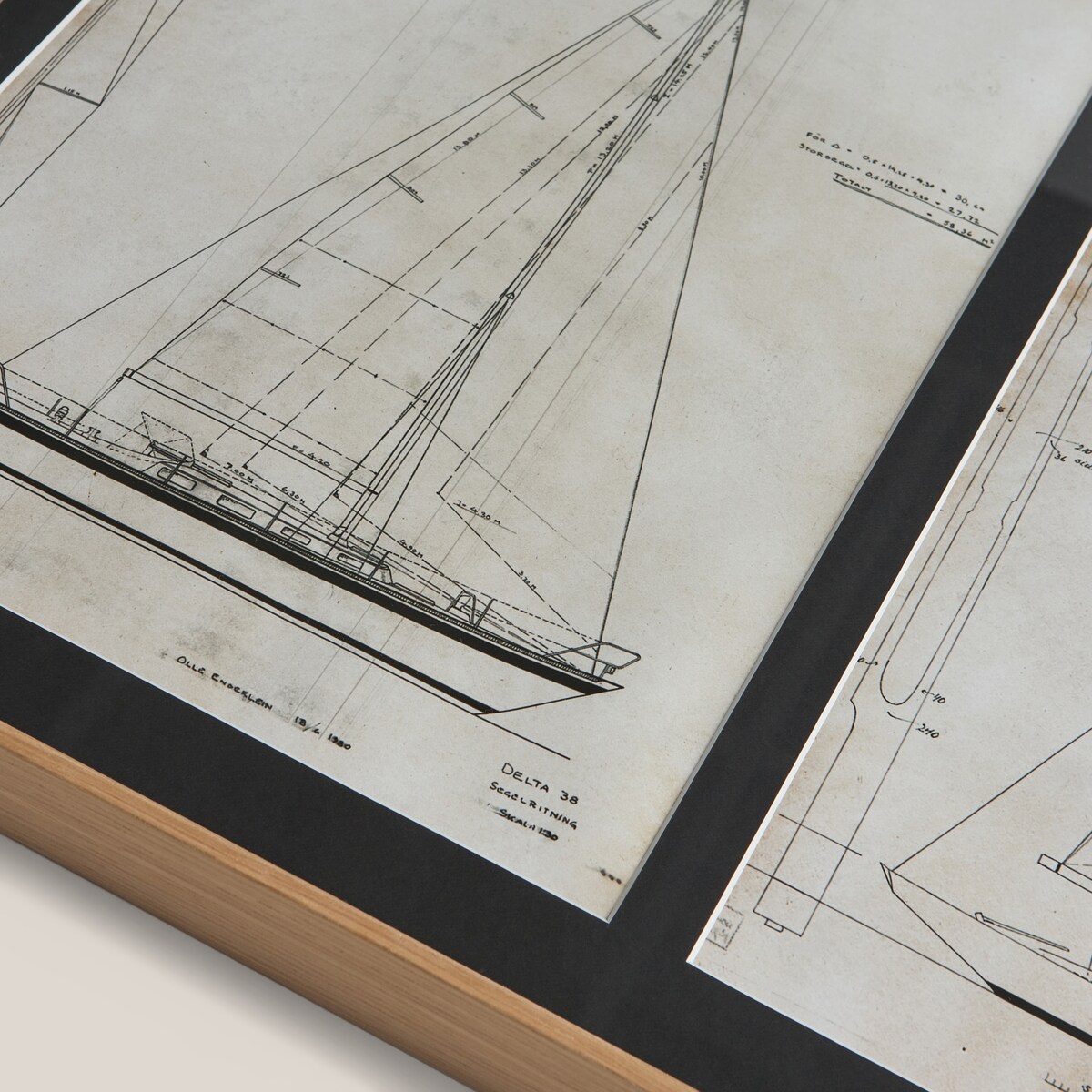 Cuadro Tríptico Navíos El Corte Inglés Negro-3