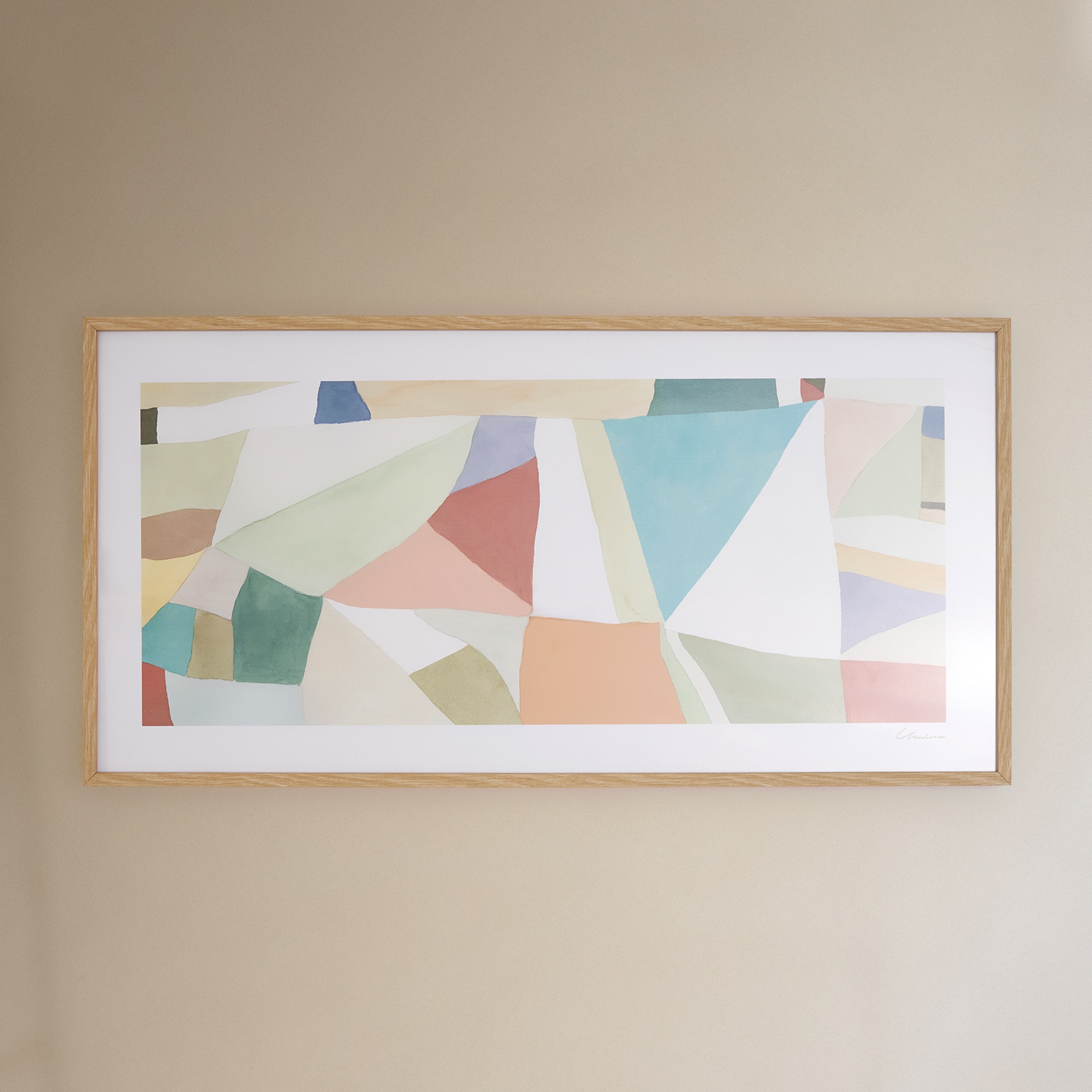 Quadro Horizon com Moldura de Carvalho Multicolor-2