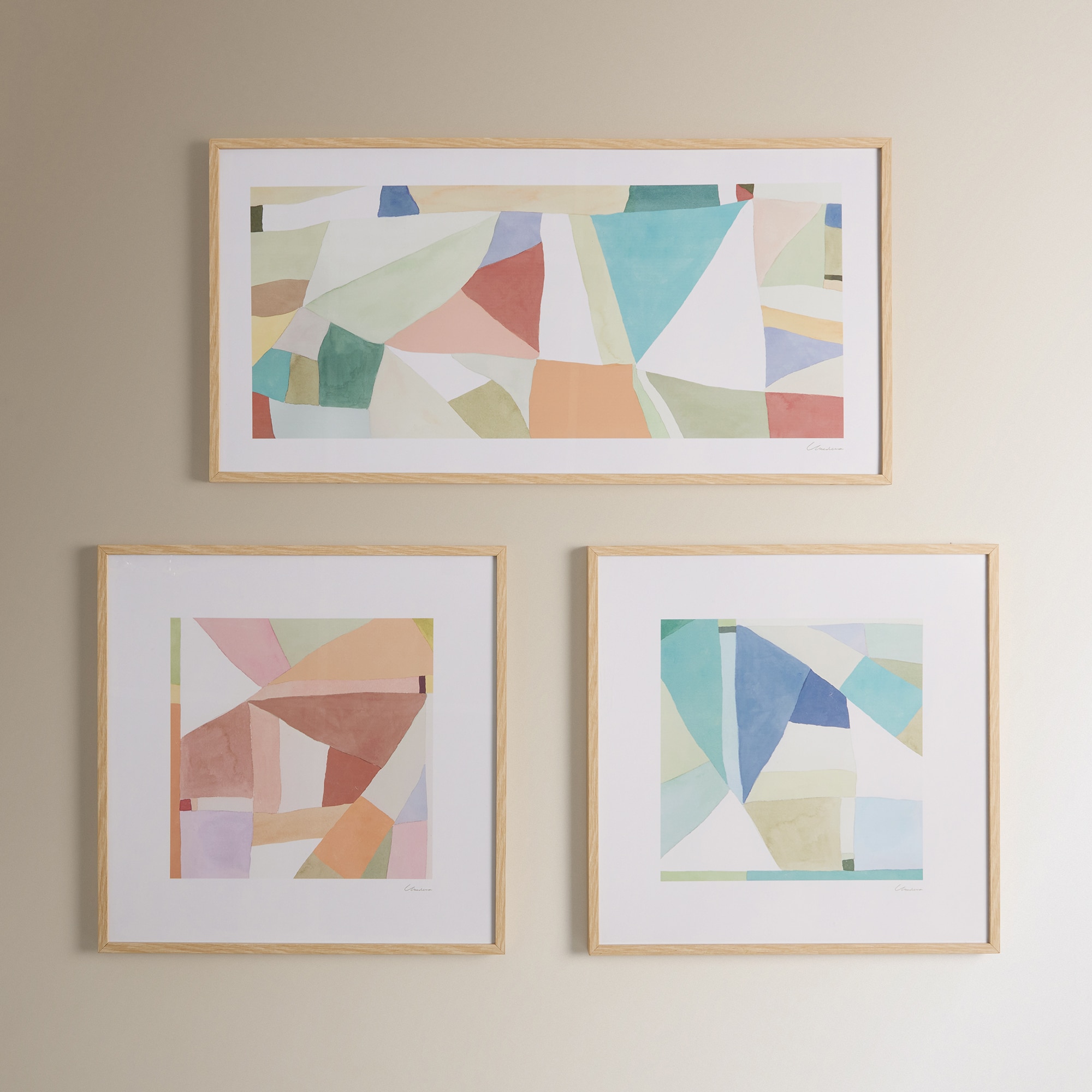 Quadro Horizon com Moldura de Carvalho Multicolor-5