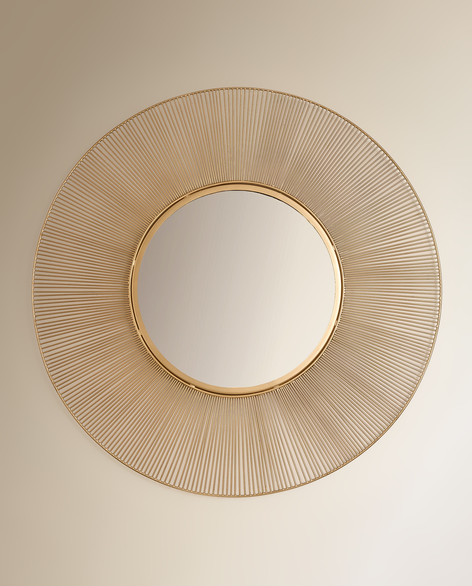 Espelho decorativo de parede redondo Wheel Ouro-2