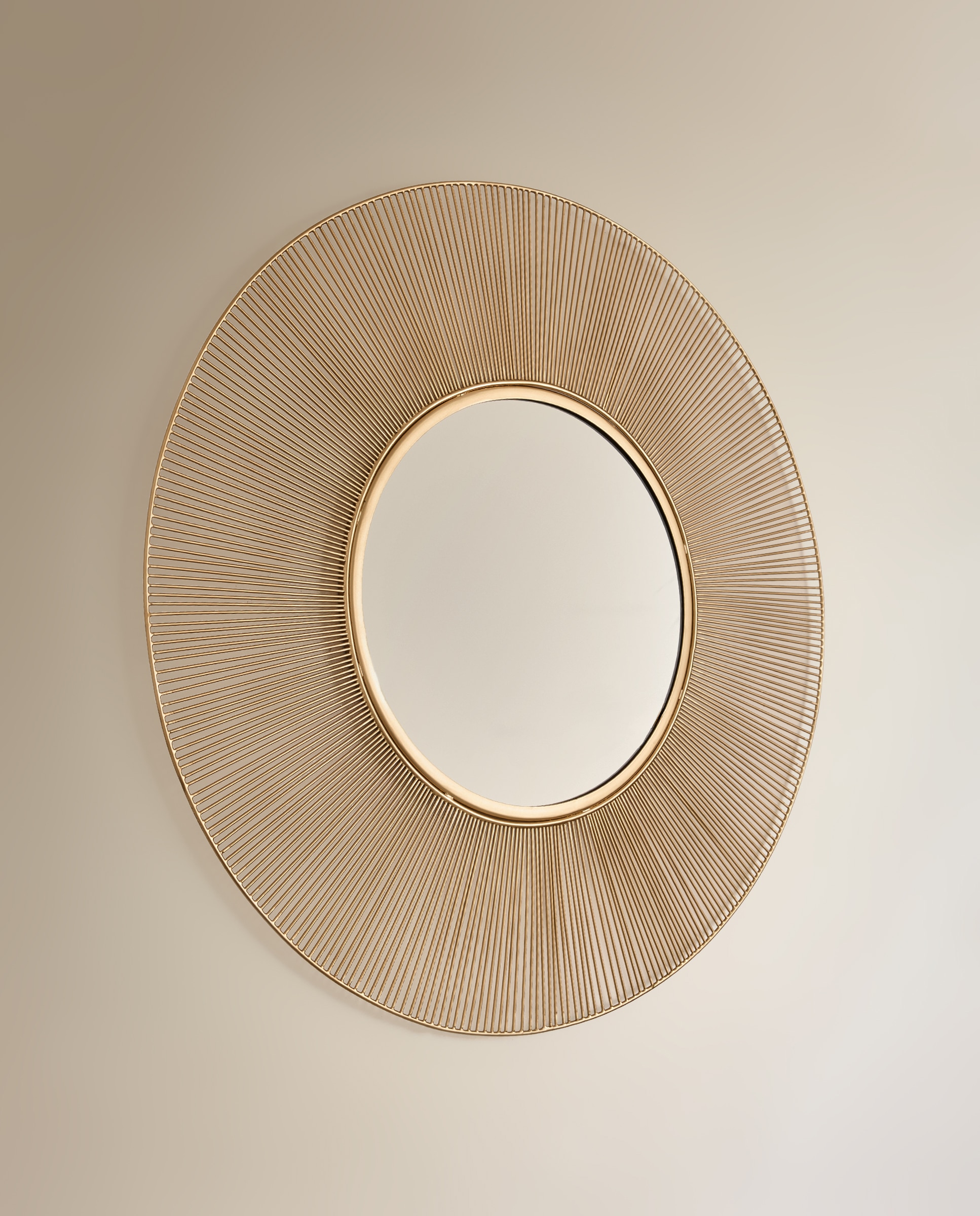 Espelho decorativo de parede redondo Wheel Ouro-3