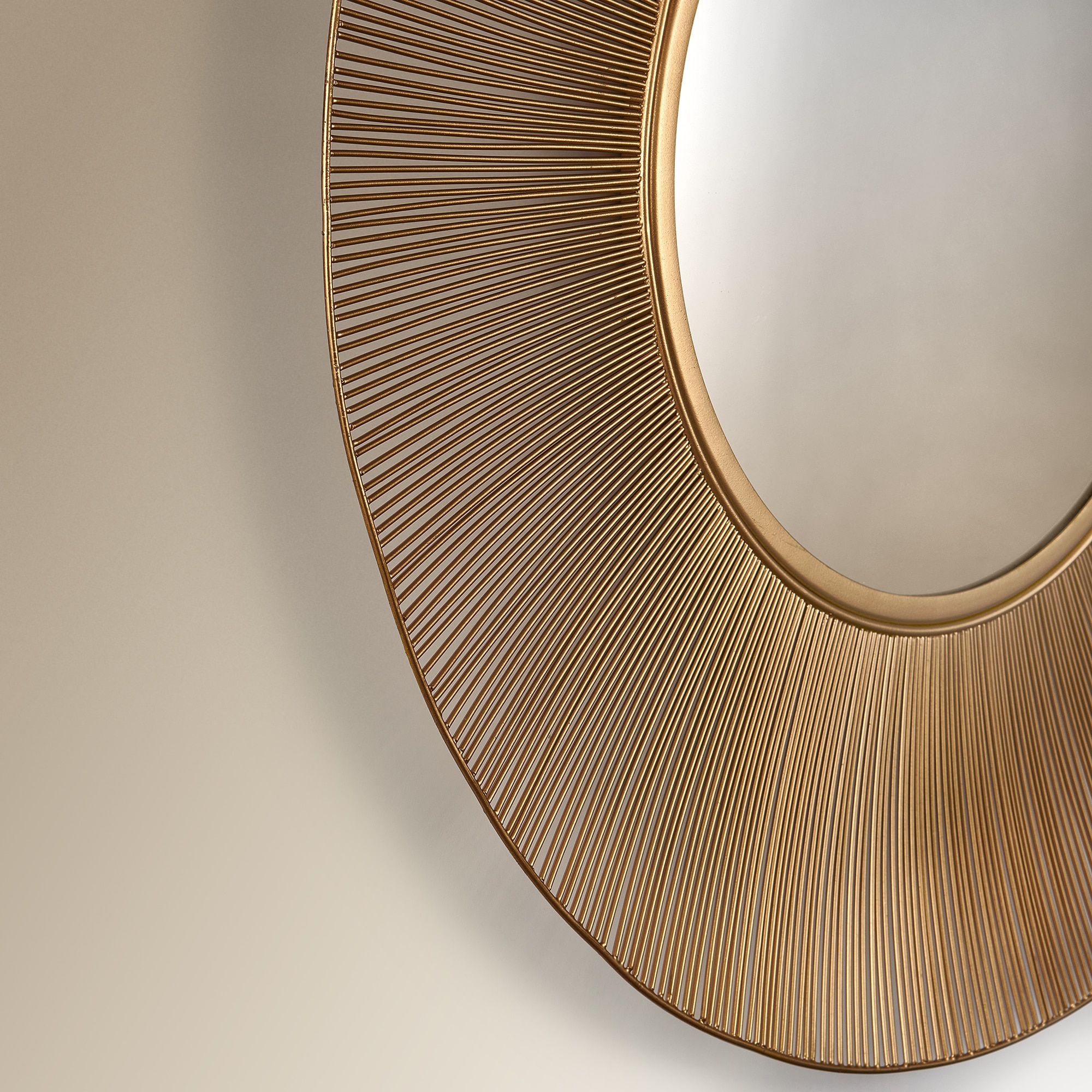 Espelho decorativo de parede redondo Wheel Ouro-5