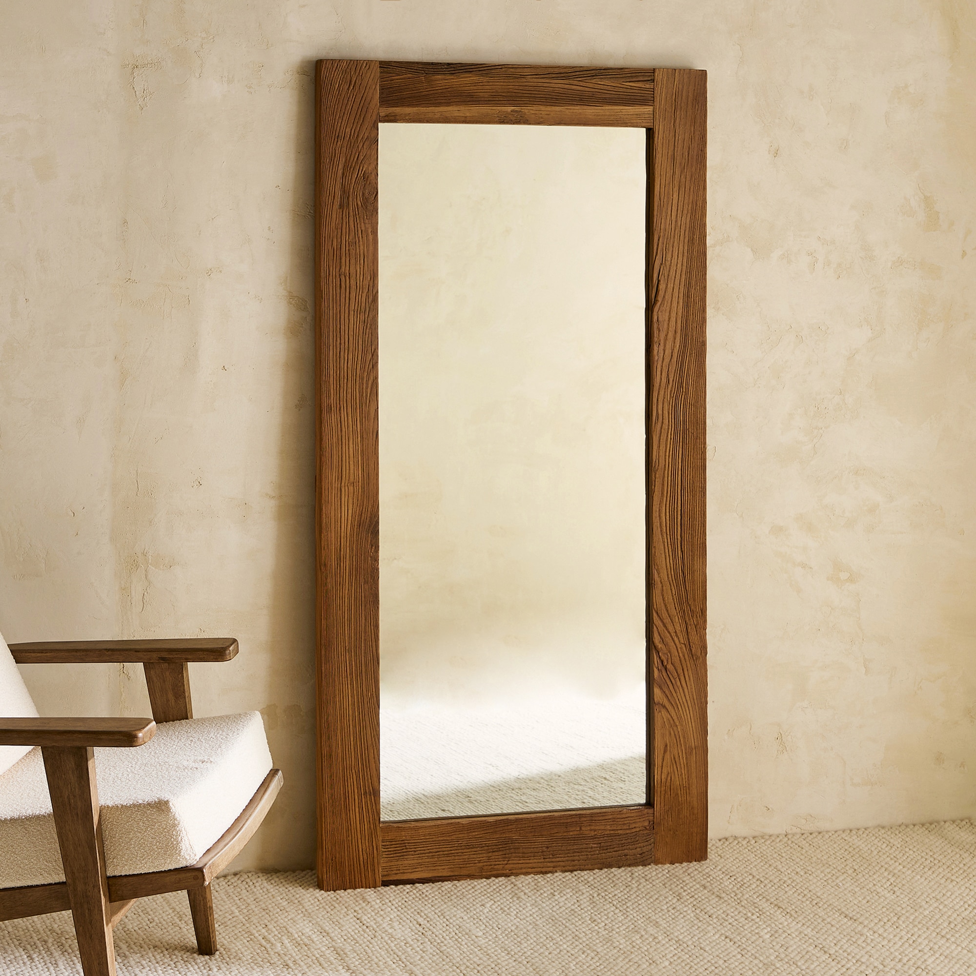 Imagem 0 de Espelho de Pé de Madeira de Olmo Opium