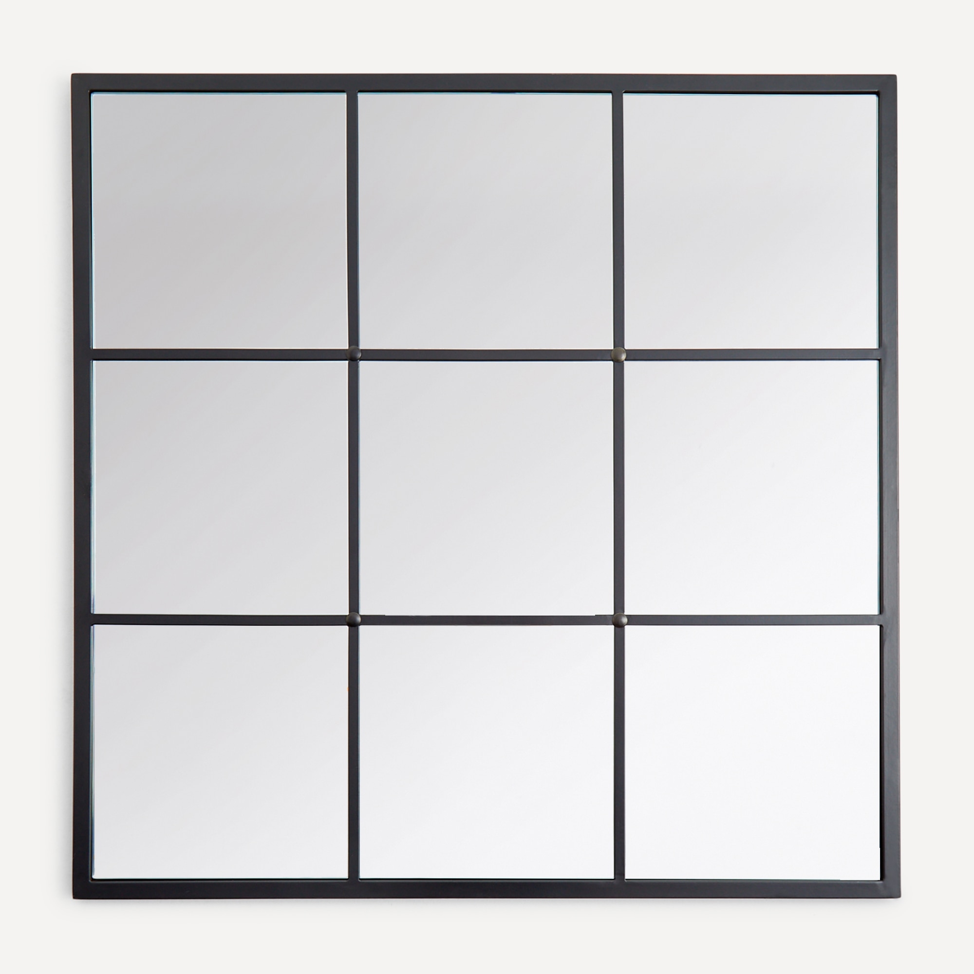 Espelho decorativo de parede quadrado Window Preto-2