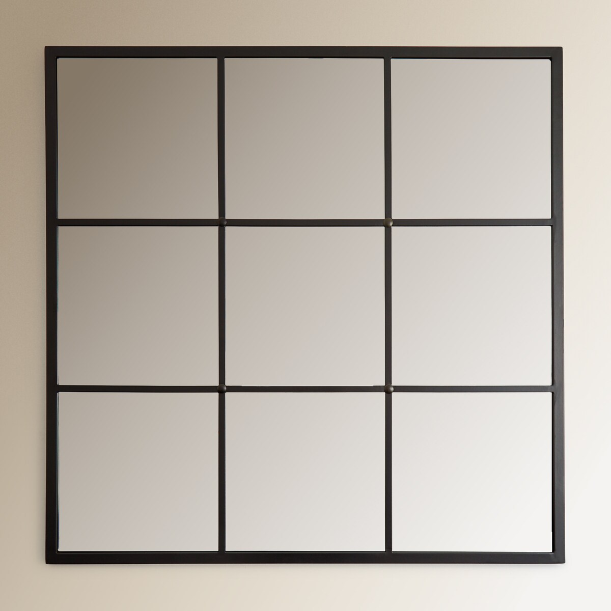 Espelho decorativo de parede quadrado Window Preto-2