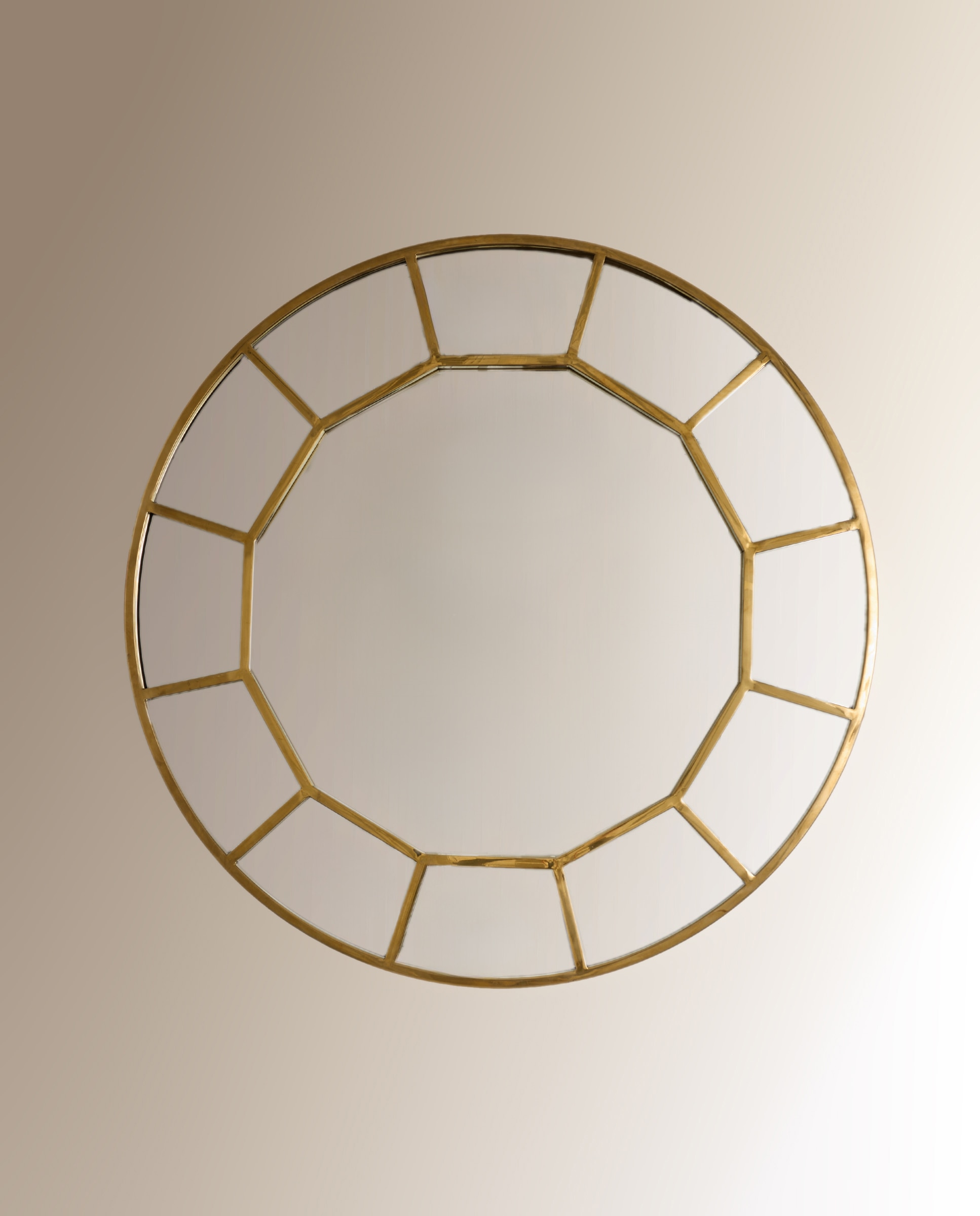 Espelho decorativo de parede redondo Kiri Ouro-2