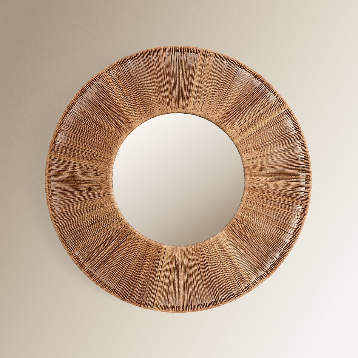 Espelho decorativo de parede redondo Lombock Natural-2
