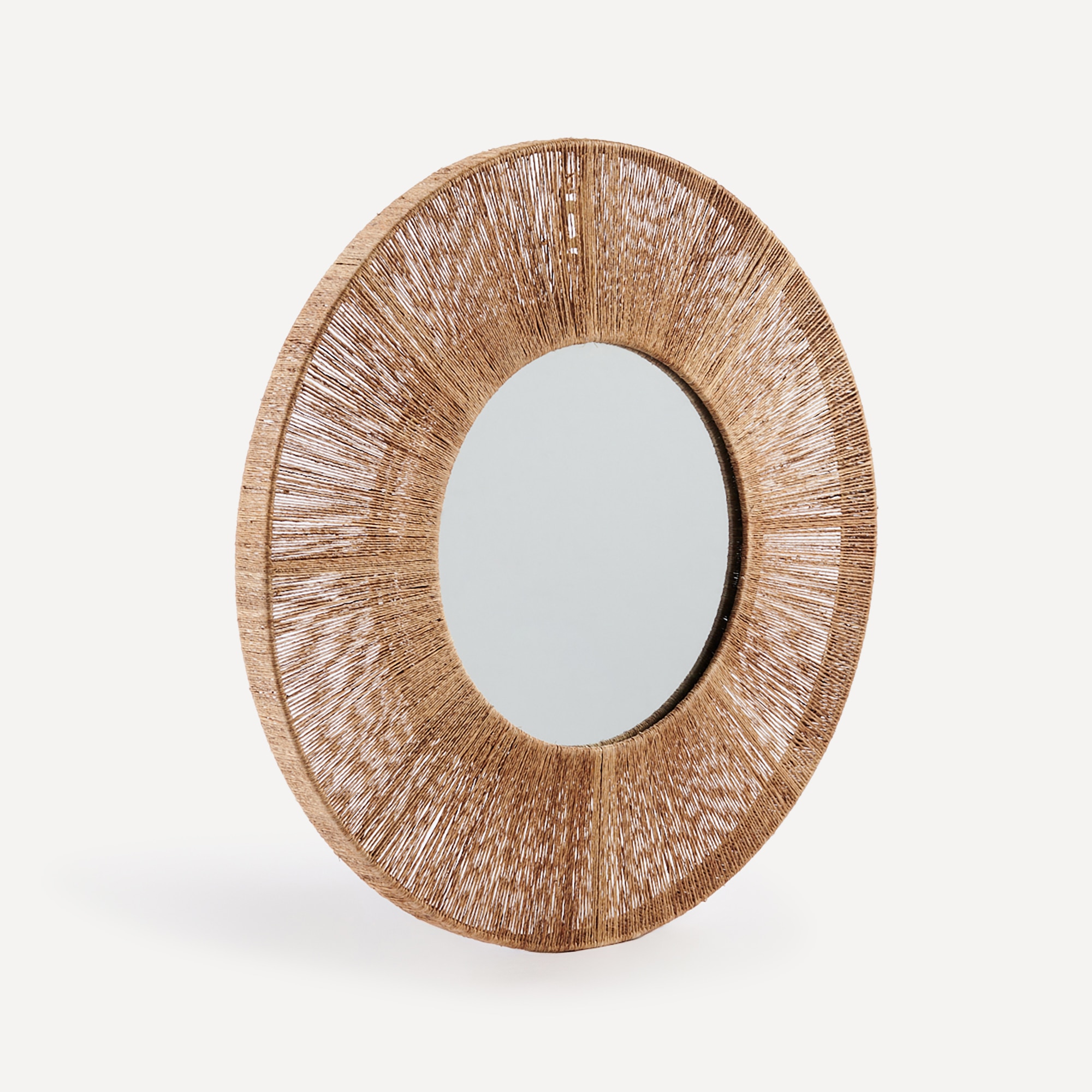 Espelho decorativo de parede redondo Lombock Natural-2