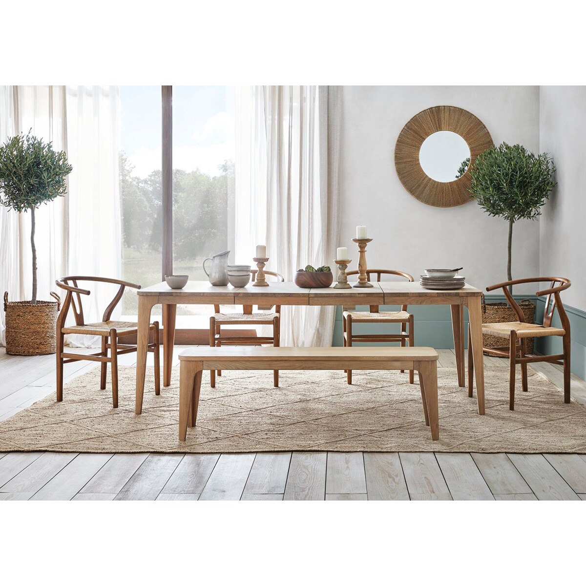 Espelho decorativo de parede redondo Lombock Natural-6