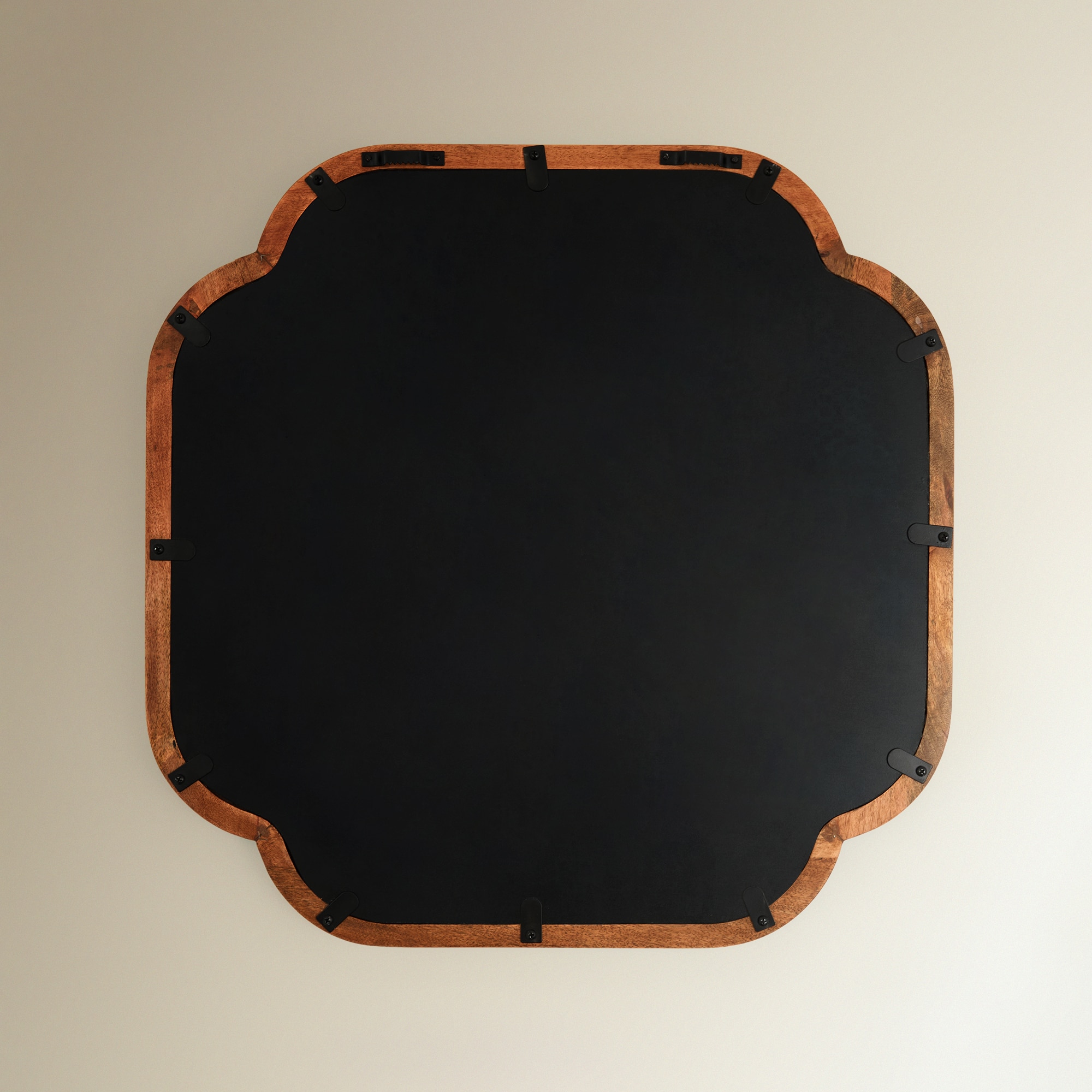 Espelho de Parede Quadrado de Madeira de Mangueira Bruno Natural-4