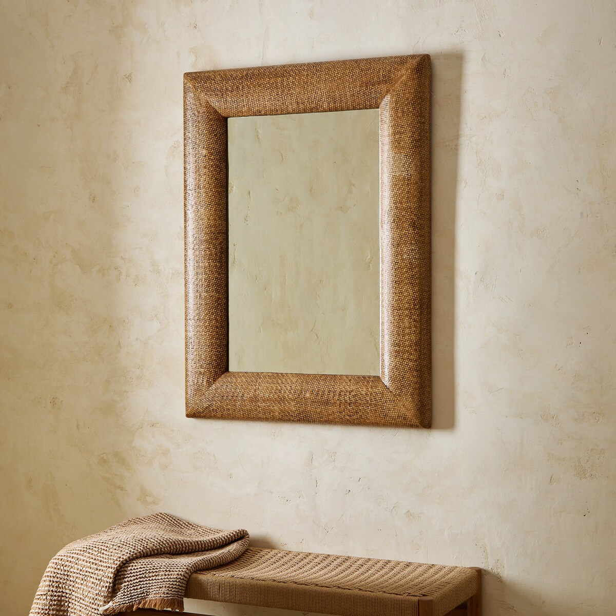 Espejo de pared de ratán Manado El Corte Inglés Natural-1