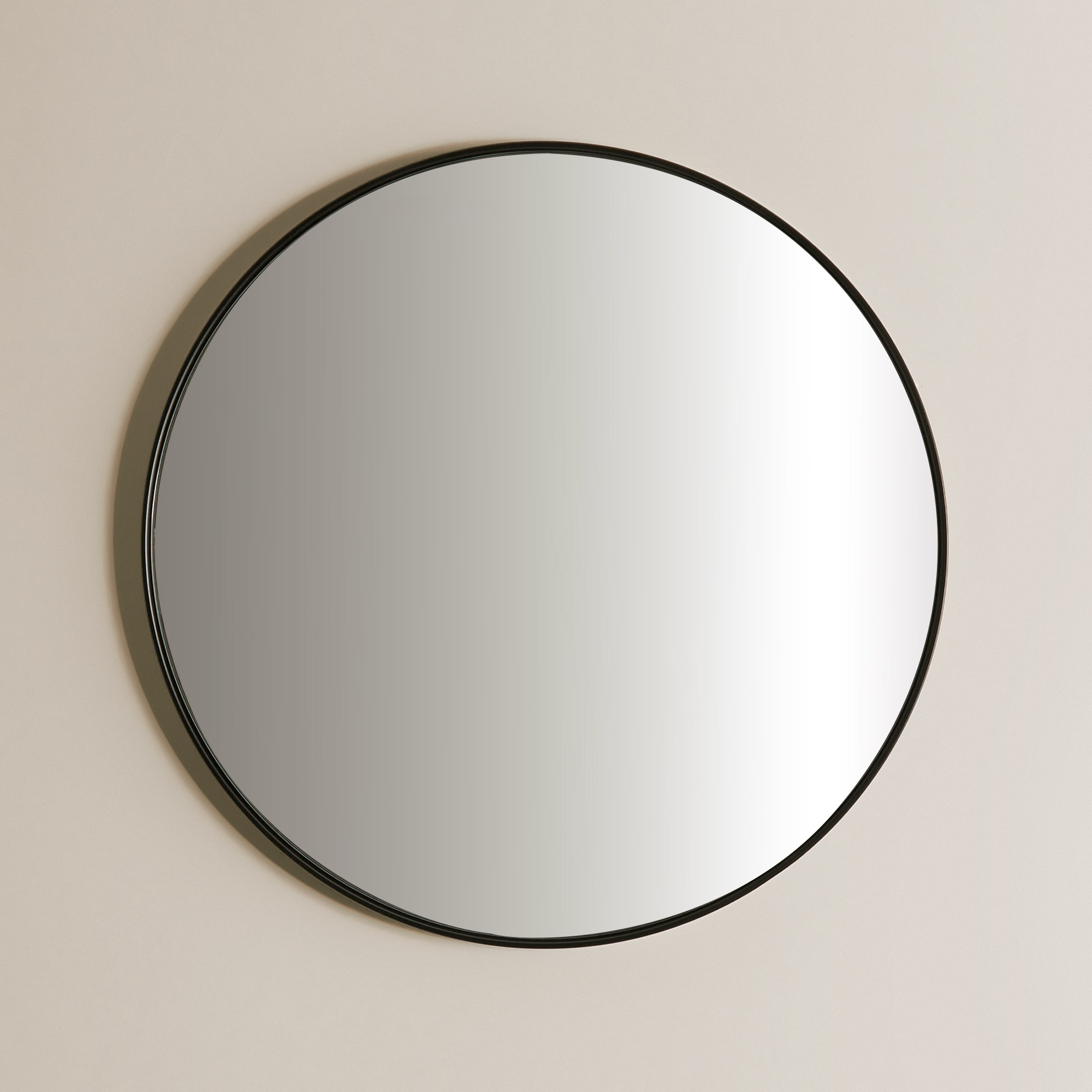 Espelho de Parede Redondo com Moldura de Aço Adele Room Preto-2