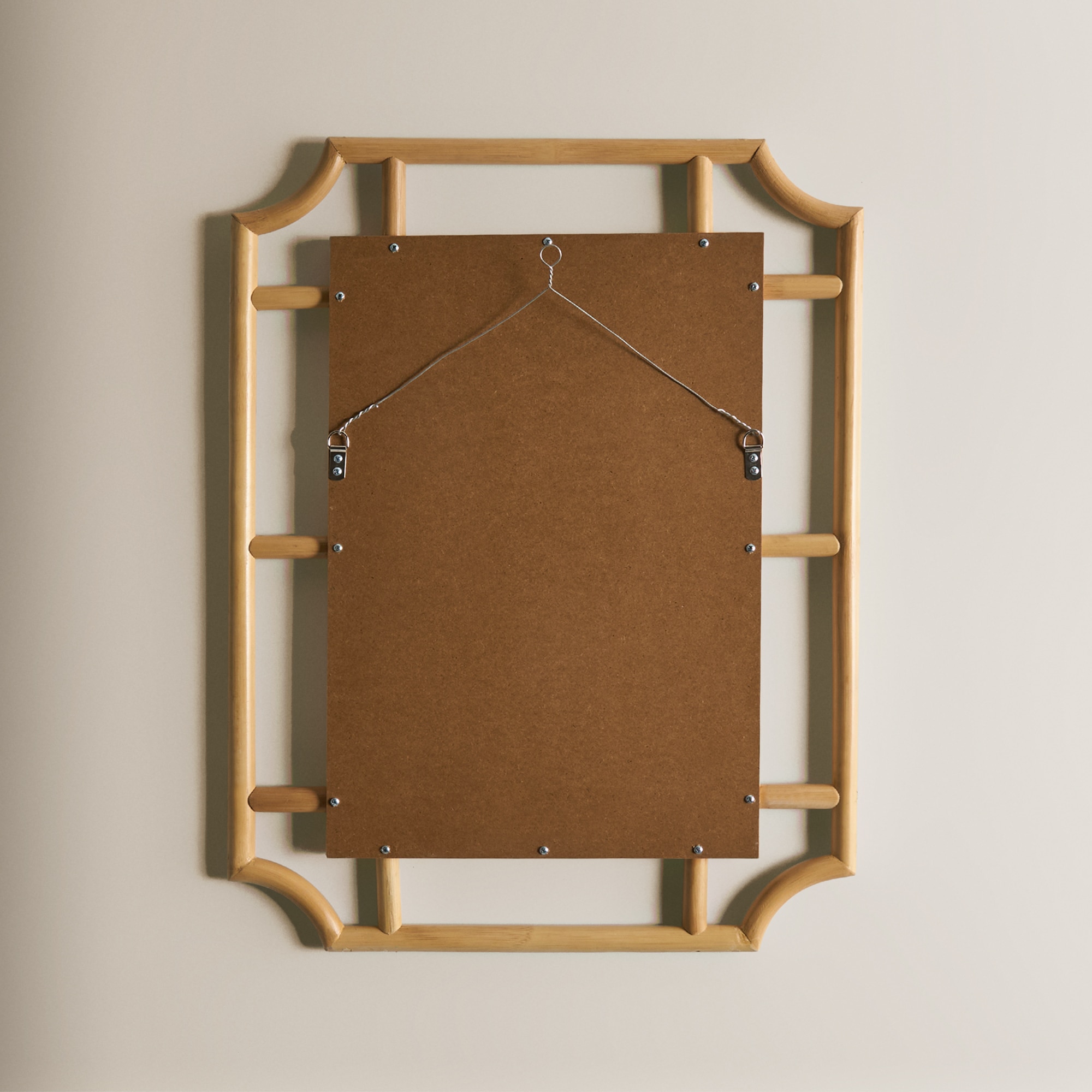 Espelho de Parede de Cana de Bambu Bornéu Natural-4