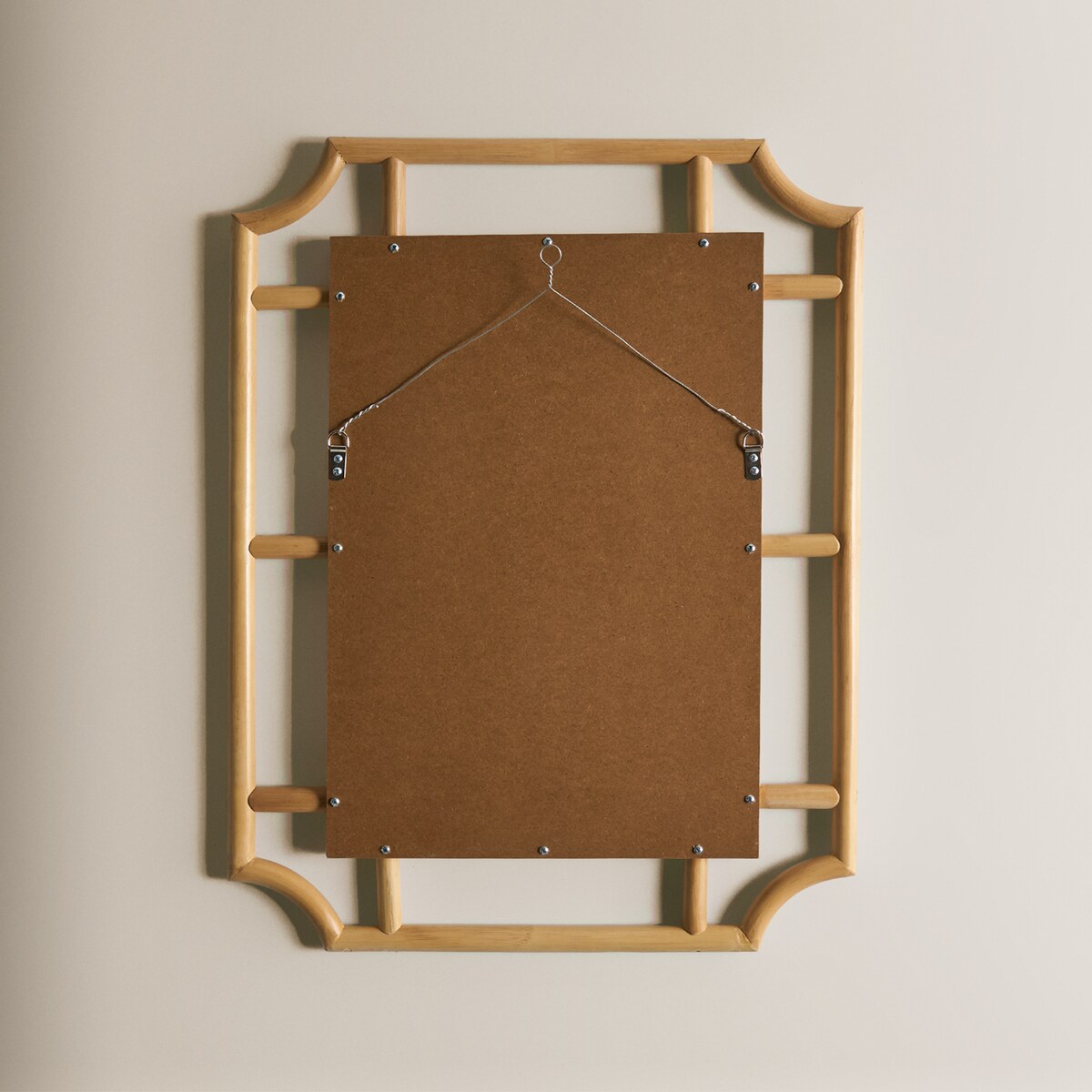 Espelho de Parede de Cana de Bambu Bornéu Natural-4