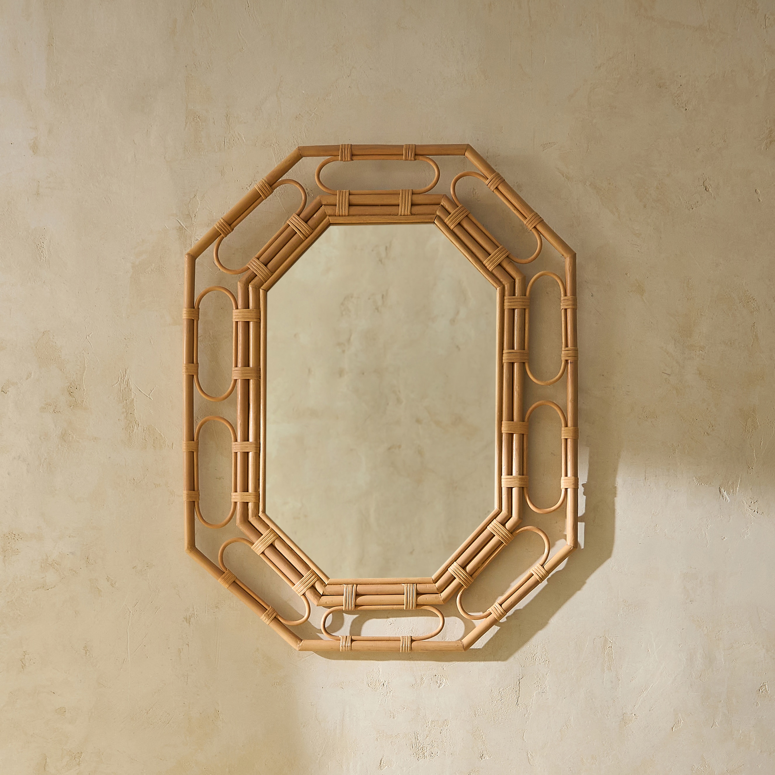 Espelho de Parede de Rotim Malibú Natural-1