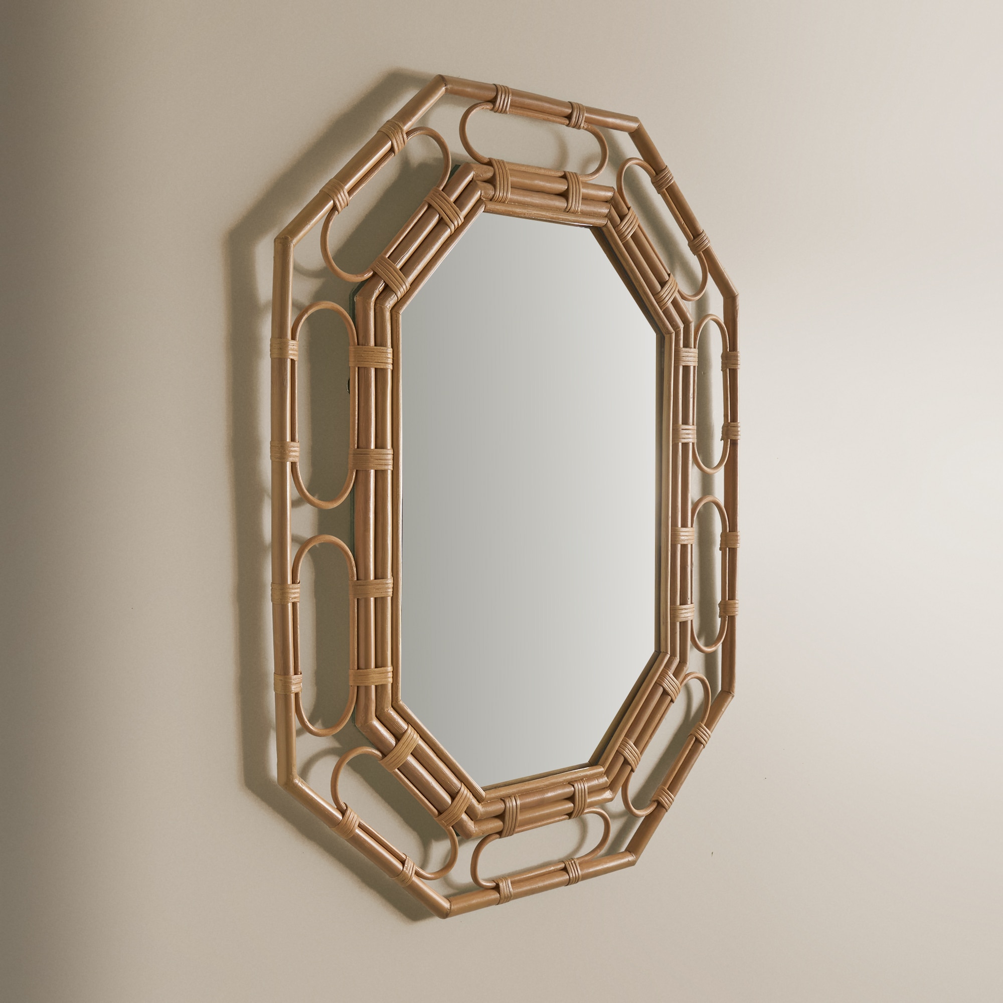 Espelho de Parede de Rotim Malibú Natural-2