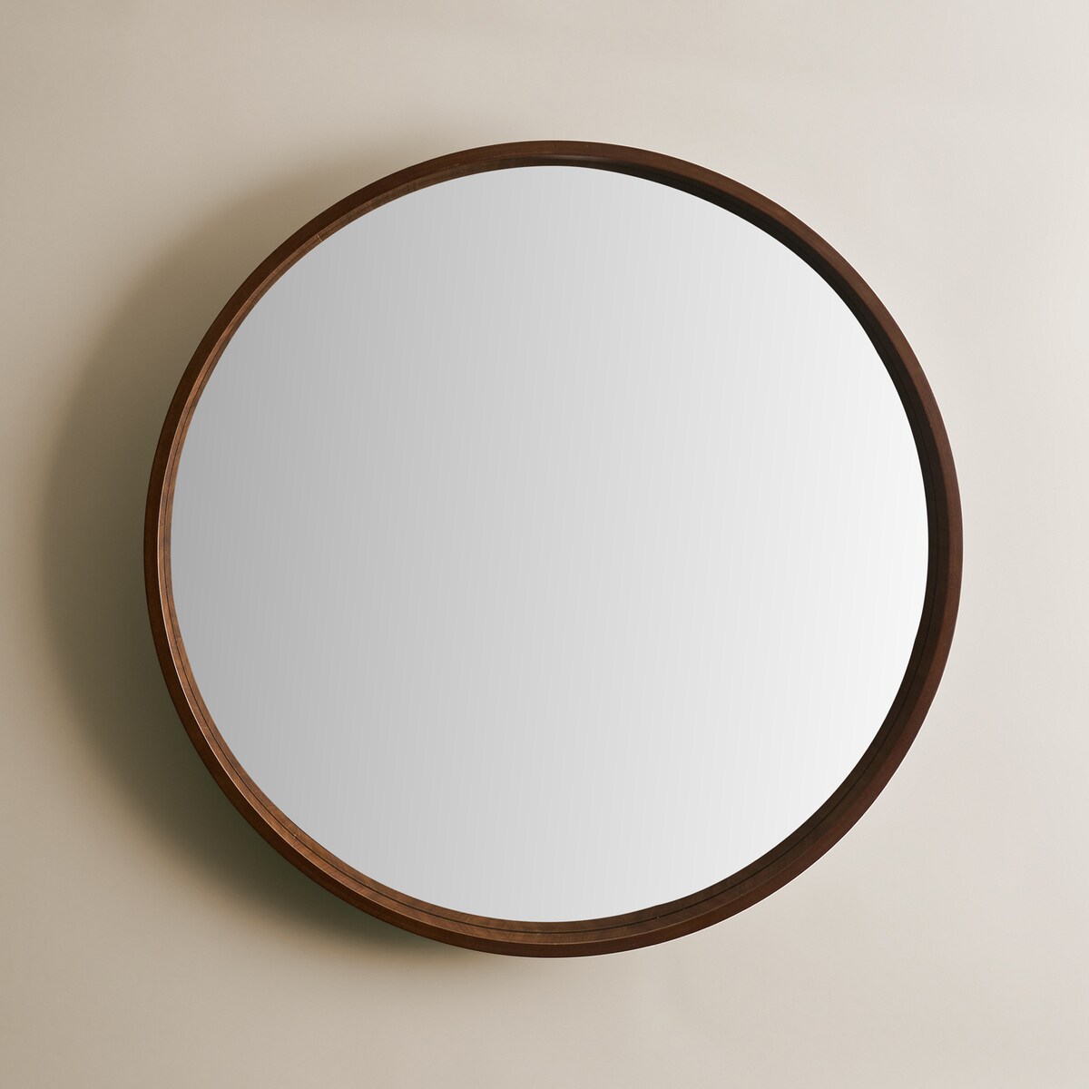 Espelho de Parede Redondo de Nogueira Murray Room Castanho-2