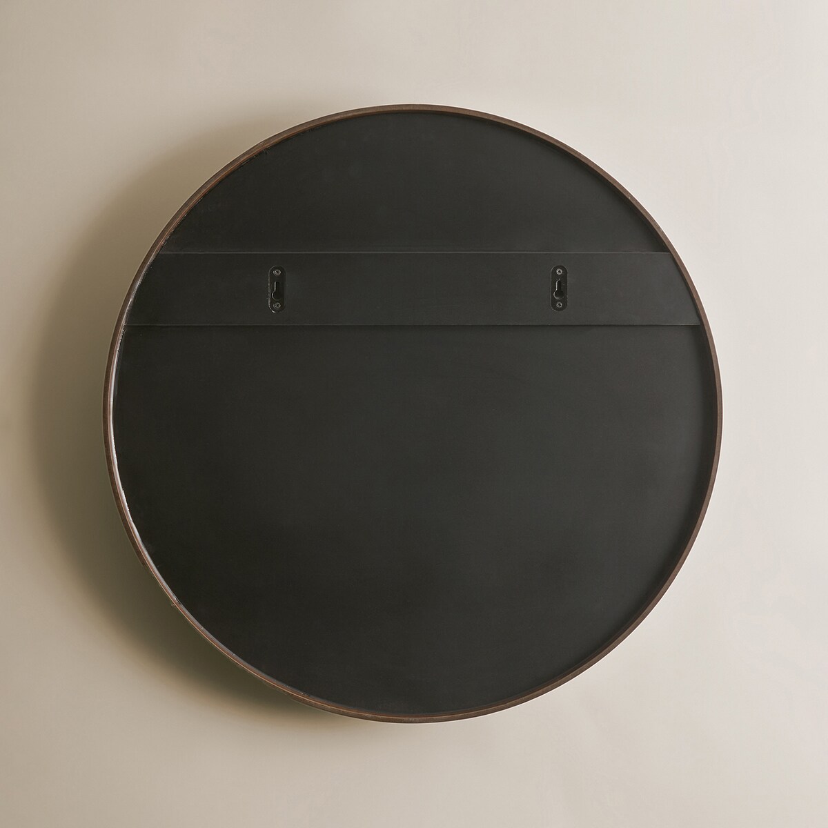 Espelho de Parede Redondo de Nogueira Murray Room Castanho-4