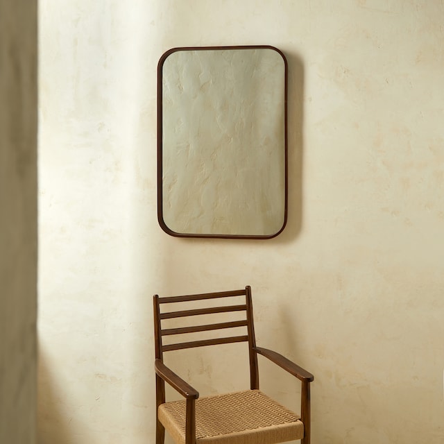 Imagem 0 de Espelho de Parede Quadrado de Nogueira Murray Room