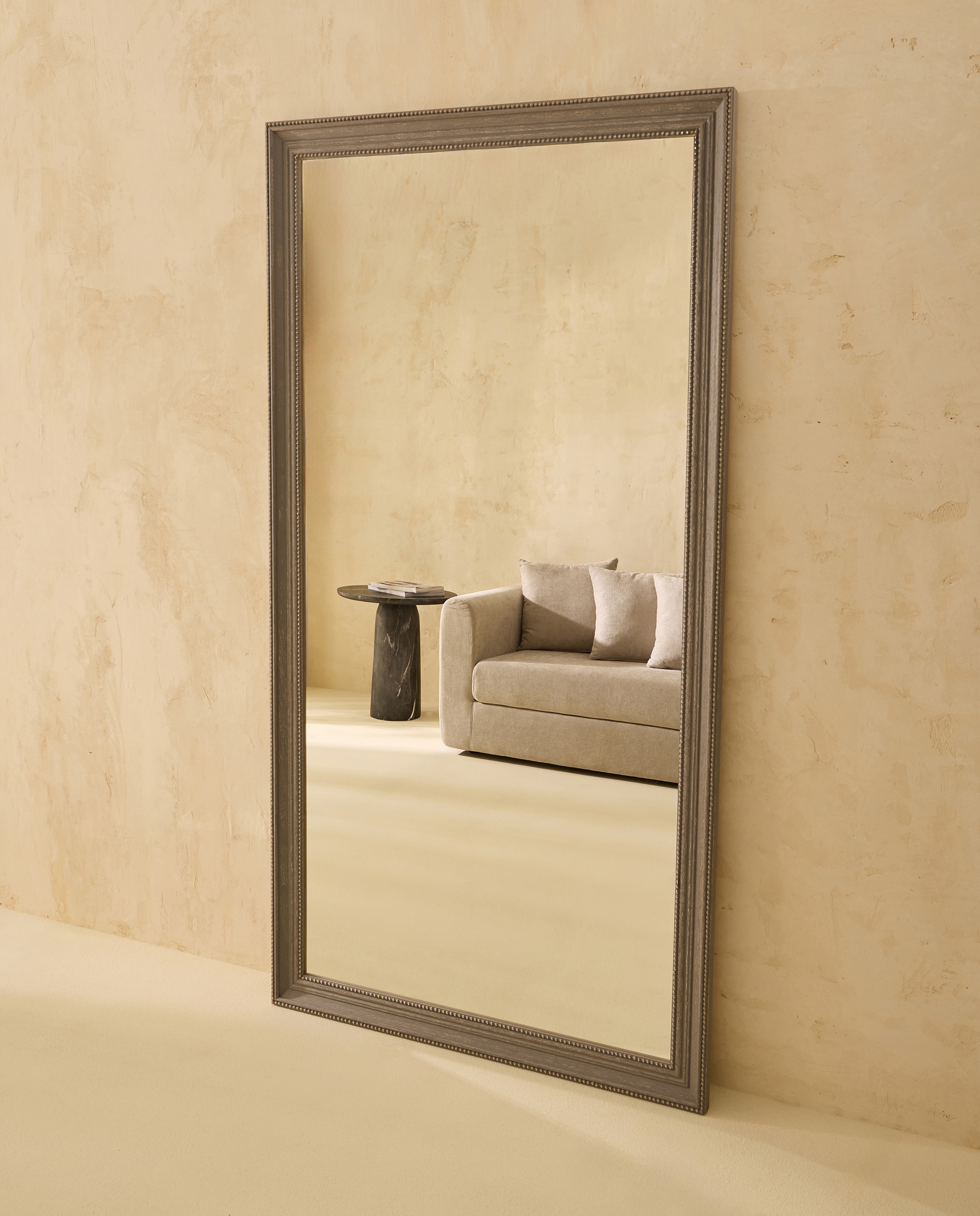 Espejo de pie de madera de samba Nantes El Corte Inglés - Gris 60 x 170 cm Gris-1