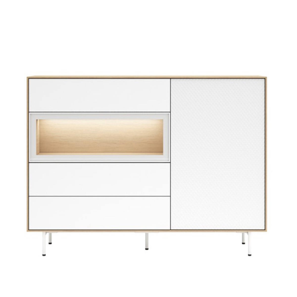 Aparador com 2 portas e pés Evolution 2.0 Branco-2