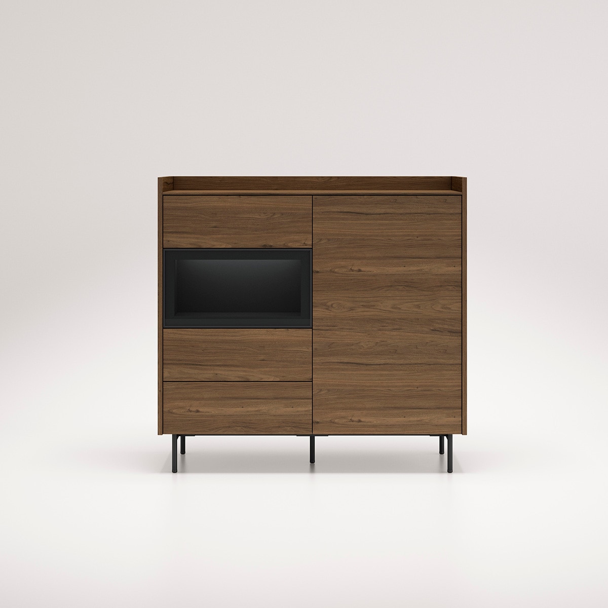 Imagem 0 de Aparador com 3 gavetas, 1 porta e nicho com vidro Evolution 2.0