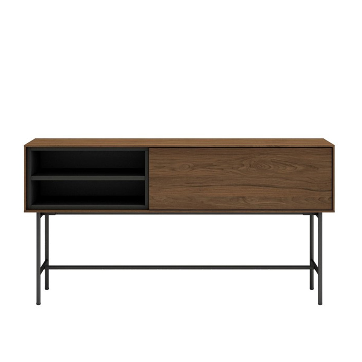 Aparador retangular com 1 porta e 2 nichos Evolution 2.0 Preto-2