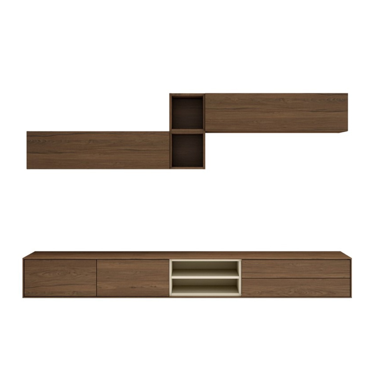 Móvel de sala com 3 módulos Evolution 2.0 Nogueira-2