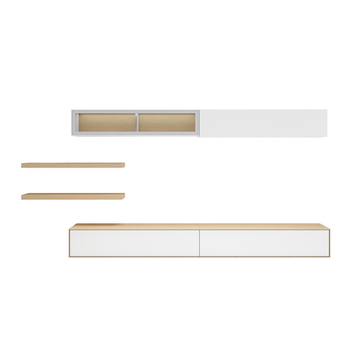 Móvel de sala modular com portas com vitrina Evolution 2.0 Branco-2