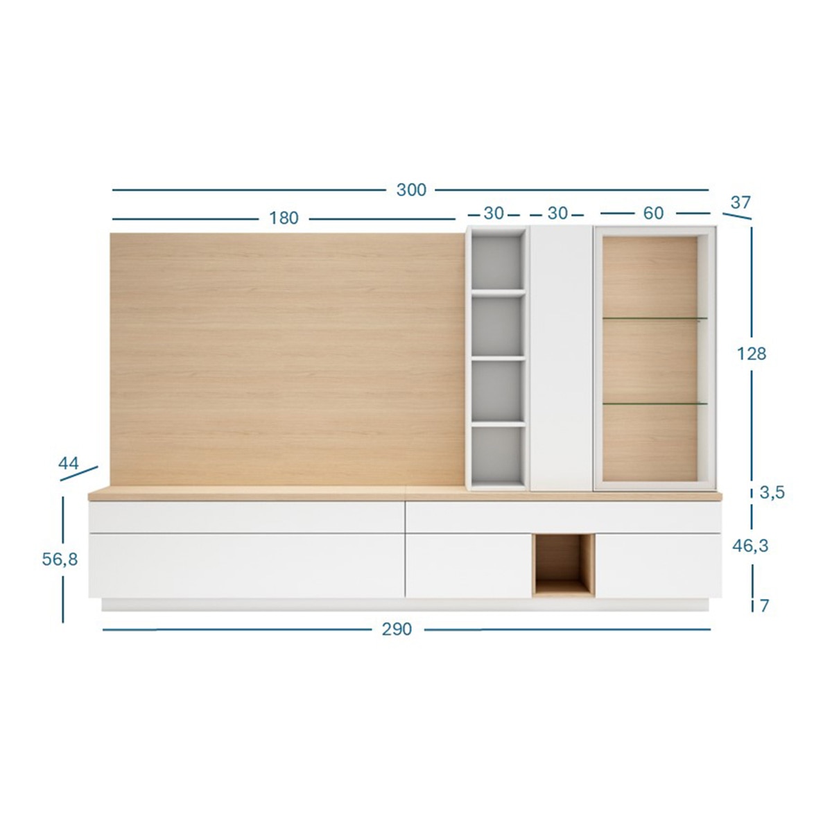 Móvel de sala modular com 7 prateleiras e 1 nicho Evolution 2.0 Branco-3