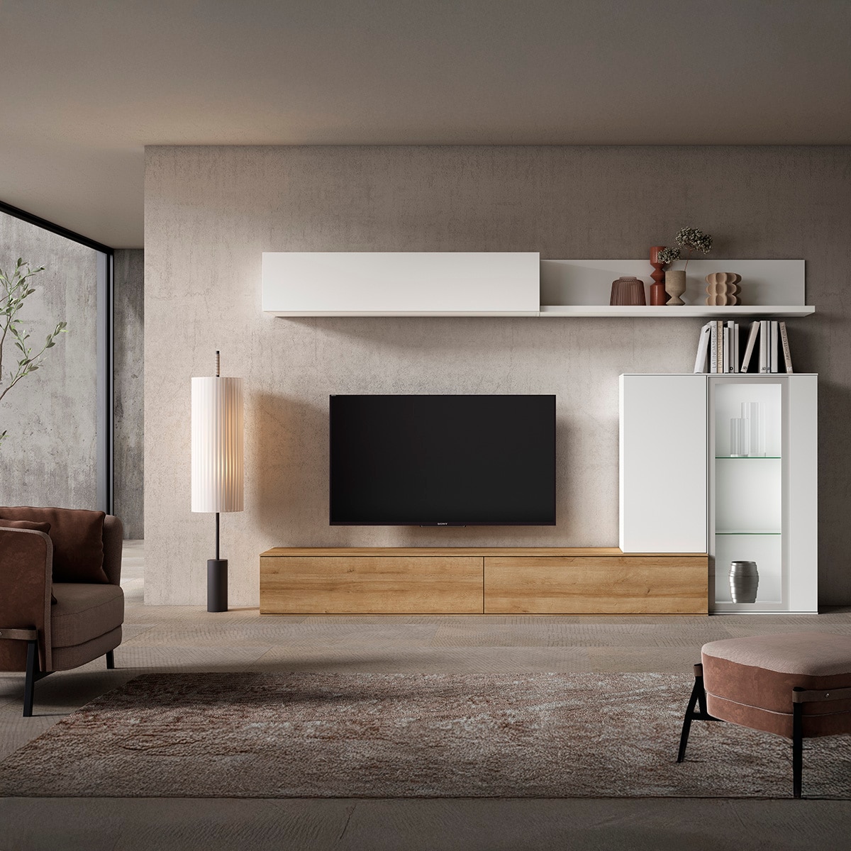 Imagem 0 de Móvel de sala modular com estante com vidro Evolution 2.0