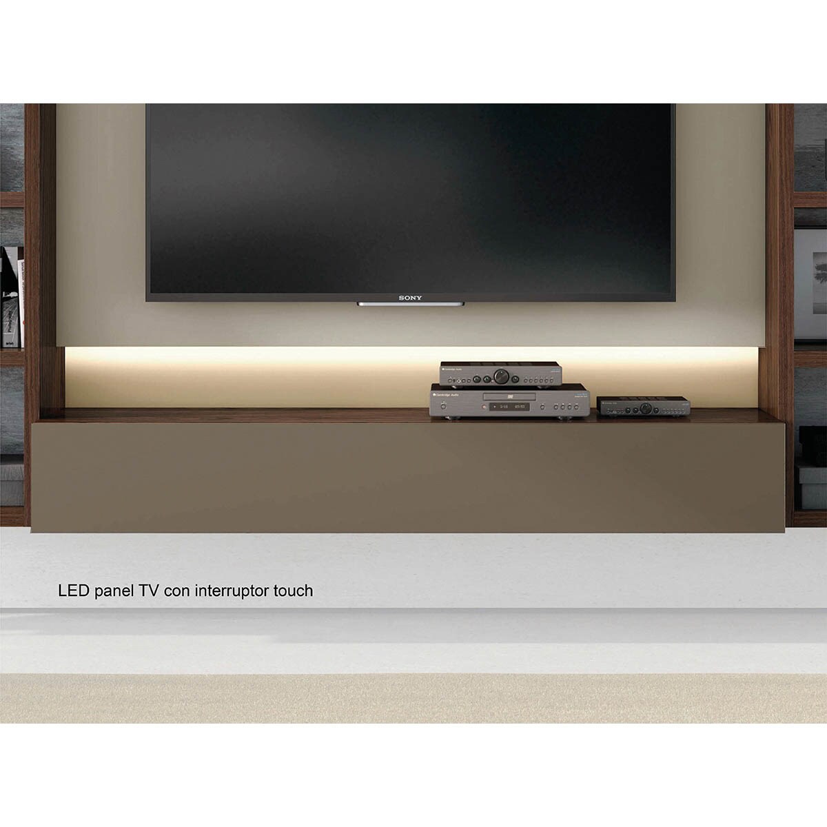 Imagen 5 de Mueble de salón con vitrina 341 cm Time El Corte Inglés - Nogal Nogal