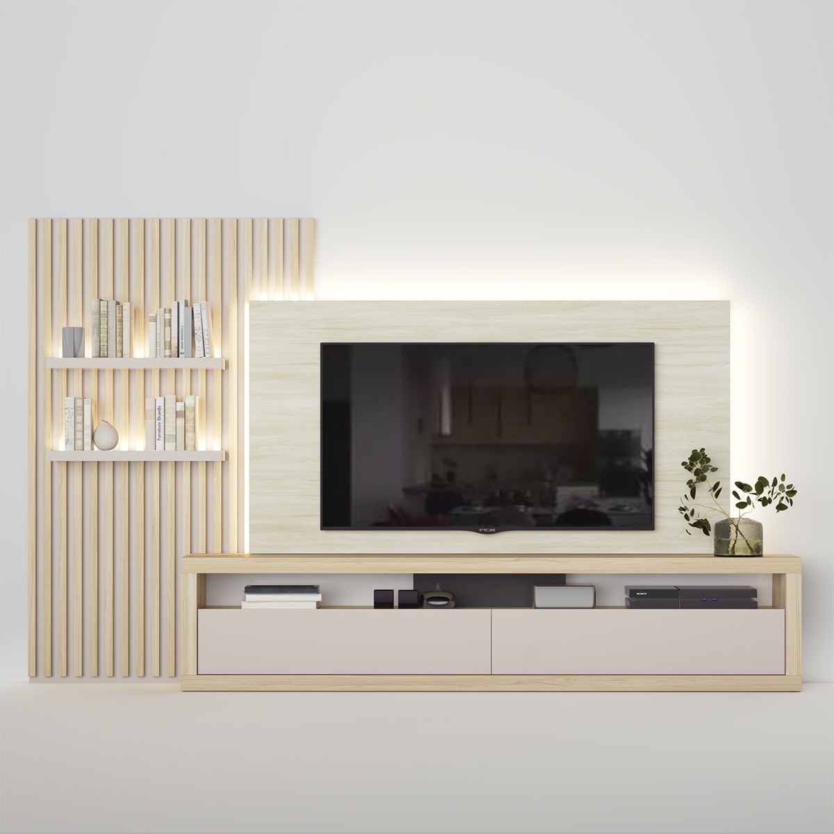 Imagem 0 de Móvel de Sala 300 cm com Painel Qubic New 2.0