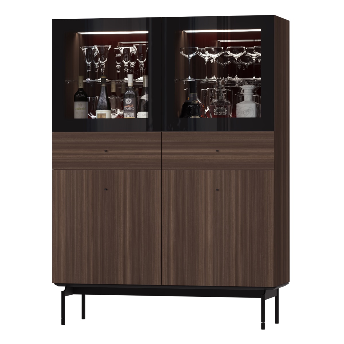 Vitrina con 2 puertas y 2 cajones 162 cm alto Qubic New 2.0 El Corte Inglés - Marrón Marrón-1