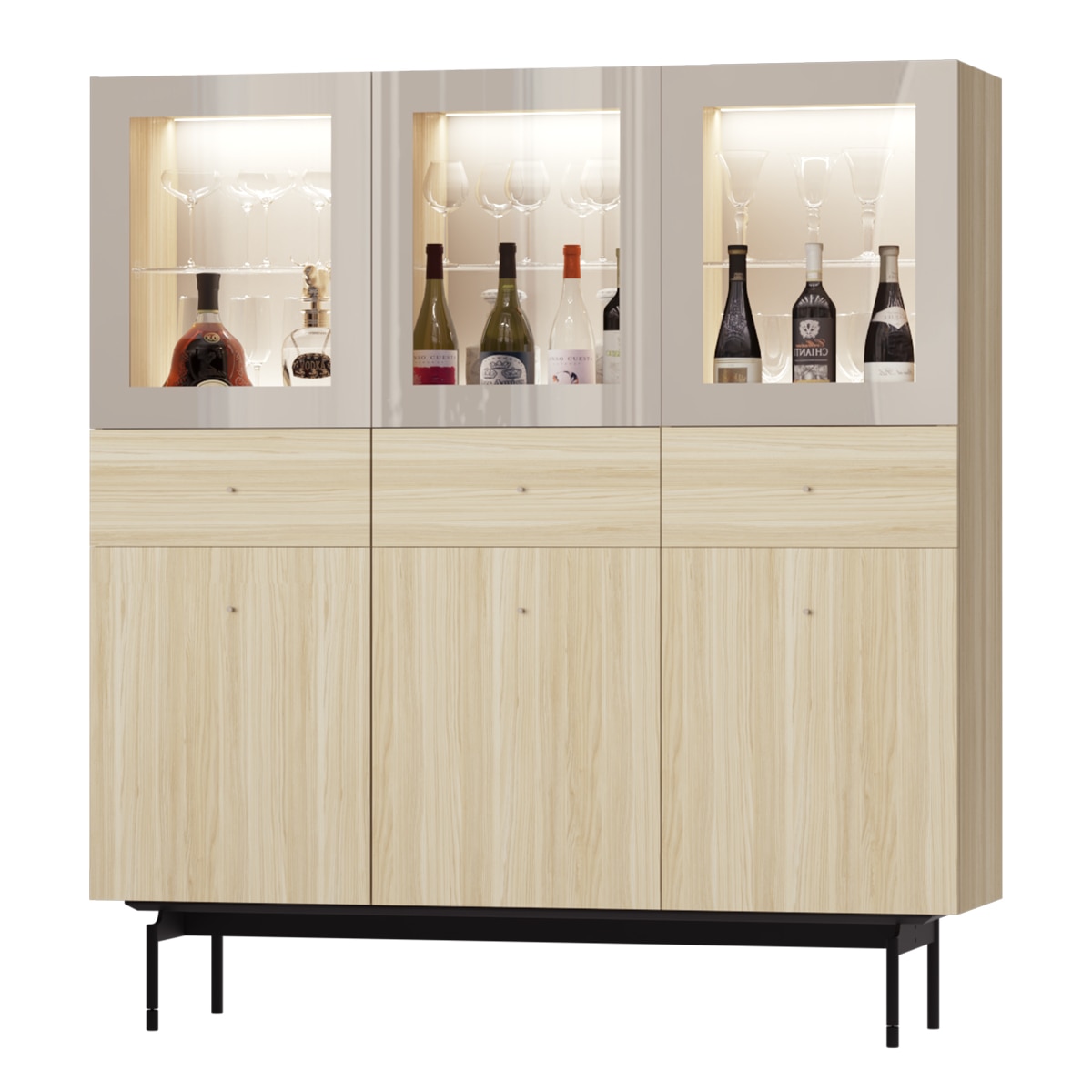 Imagem 0 de Vitrina com 3 Portas e 3 Gavetas Qubic New 2.0